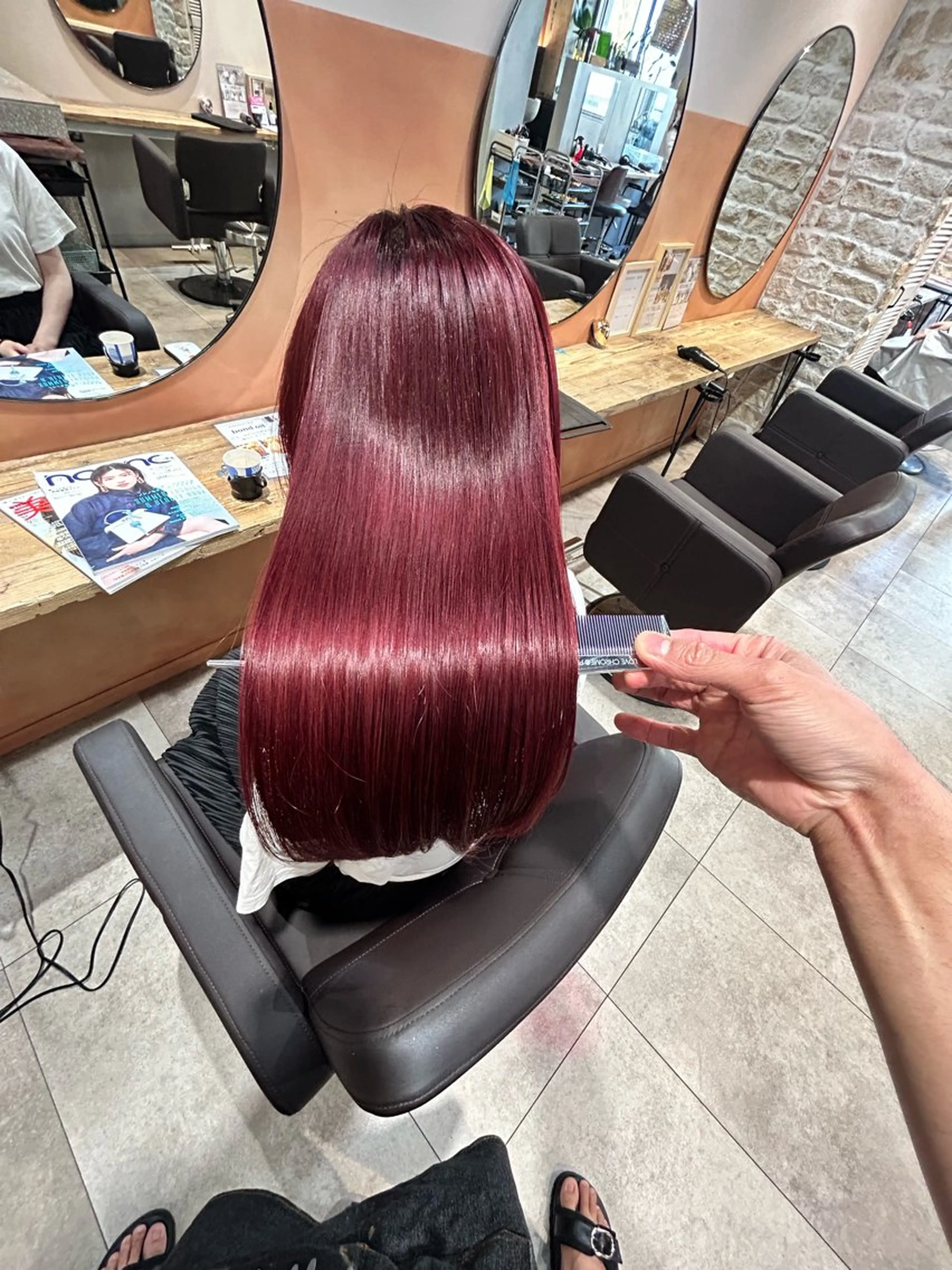 セミロング ケアカラー カット ヘアカラー トリートメント 髪質改善×艶髪　斉藤 勝のヘアスタイル