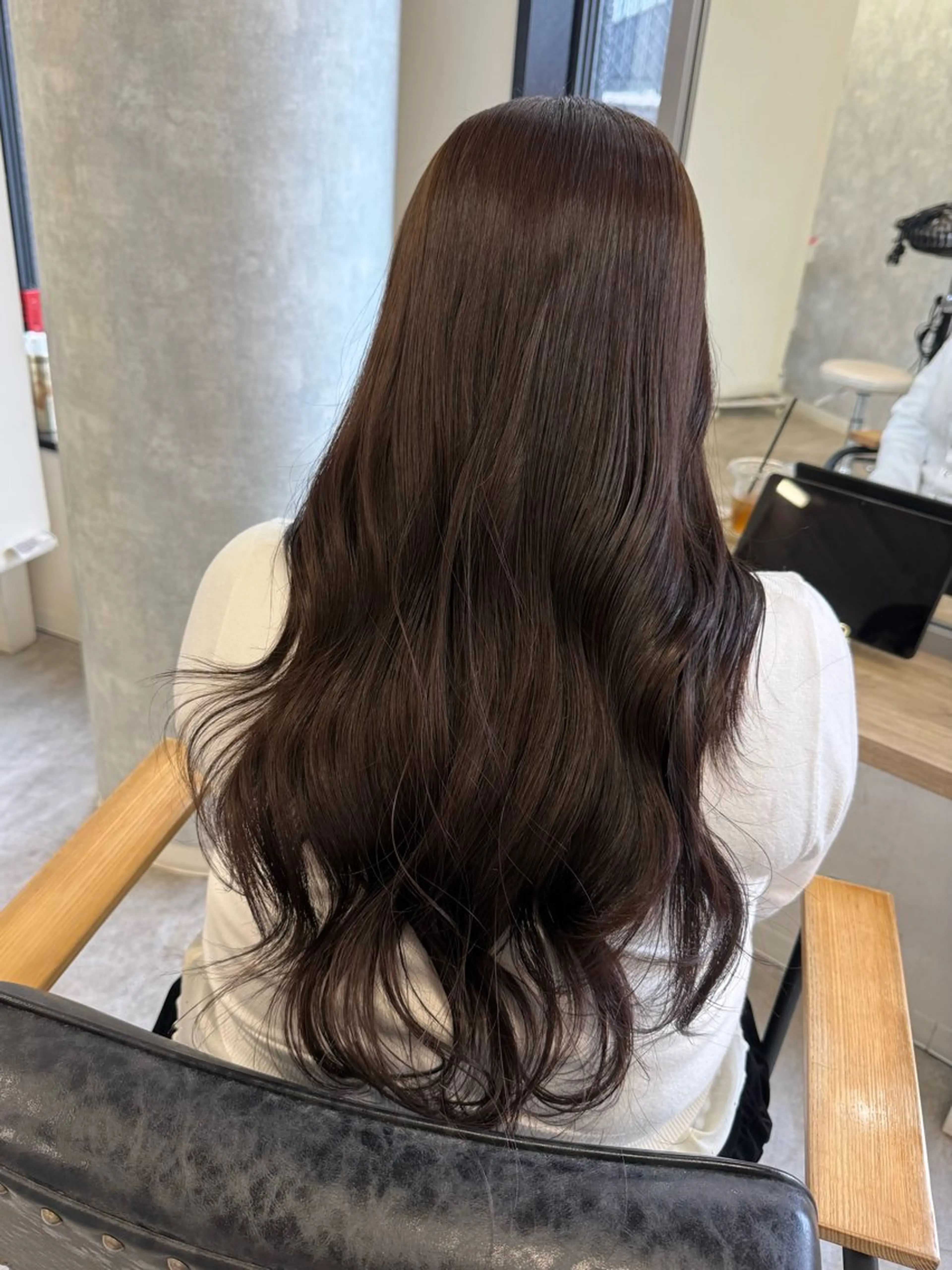 ロング カラー ヘアアレンジ ブラウンカラー マロンブラウン カット ヘアカラー トリートメント Himawari♡ 柔らかいカラーのヘアスタイル