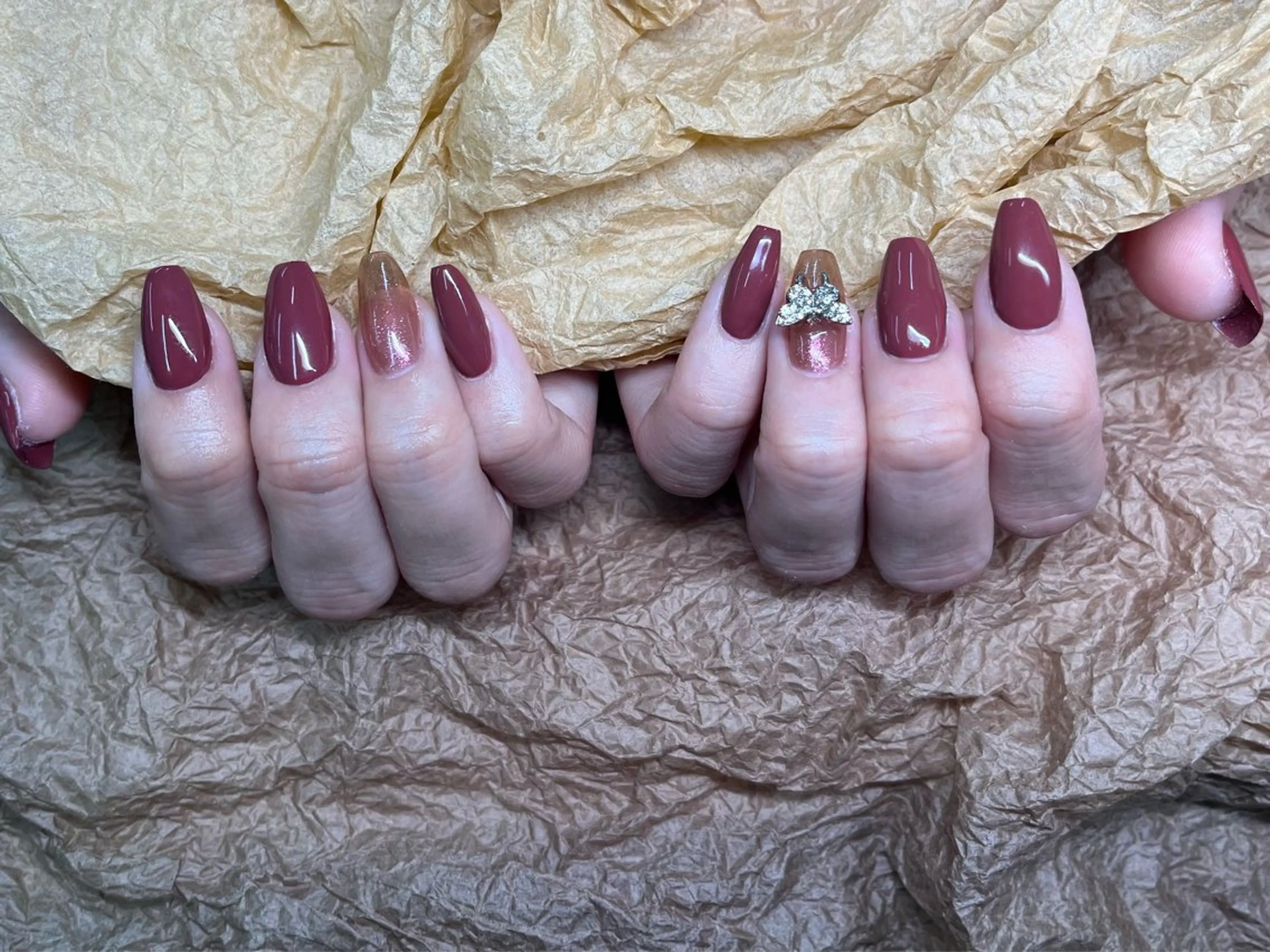 ネイル 持ち込み ワンカラーネイル ワンホンネイル 冬ネイル クリスマス ToliyDeliy Nail Salonのネイルデザイン