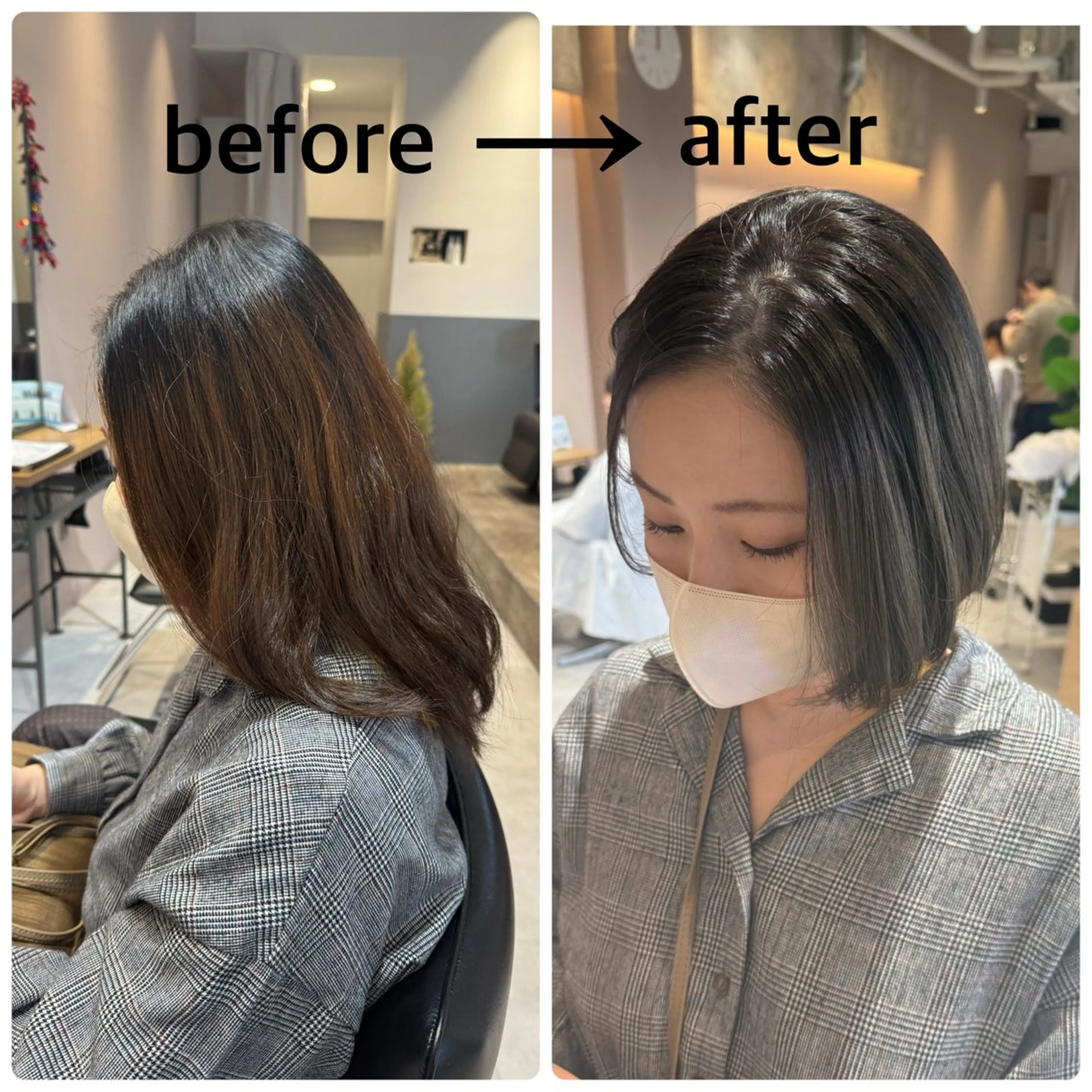 ミディアム アッシュ ボブ ✨艶髪職人艶カラー✨ 中本輝人のヘアスタイル