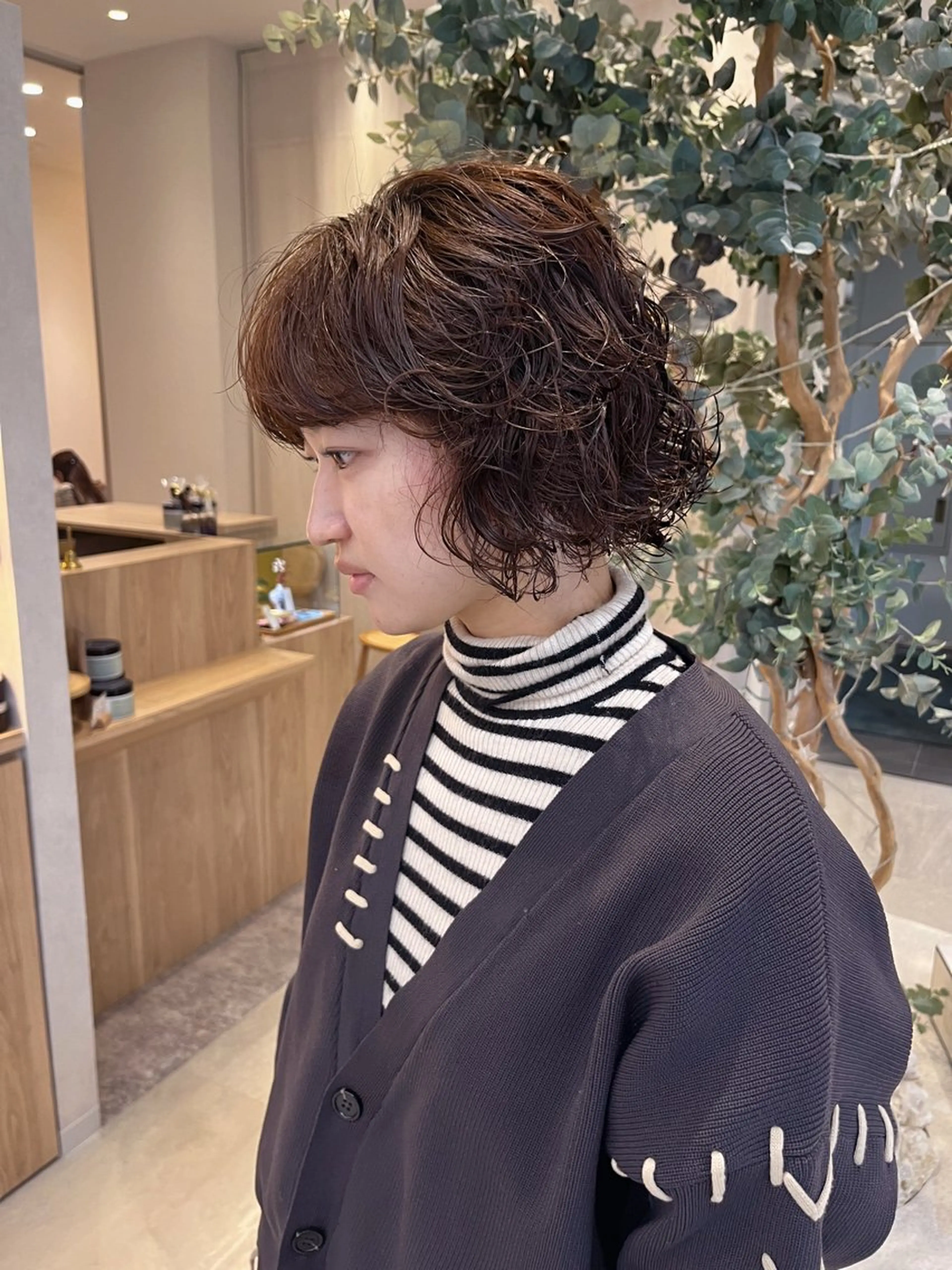 ミディアム パーマ 小川 光のヘアスタイル