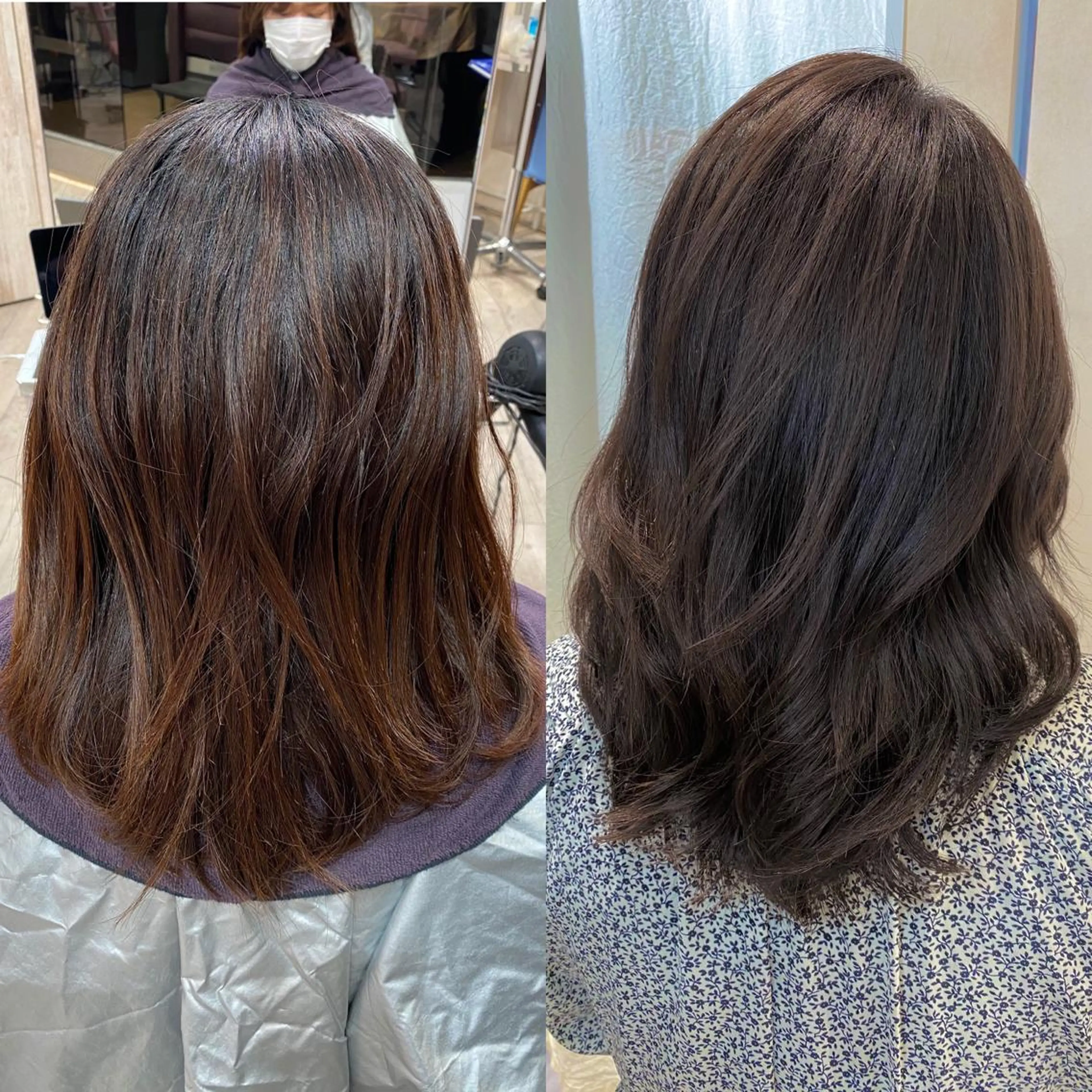 ミディアム カラー 顔まわりカット🌟 くびれヘア/寺門遥輝のヘアスタイル