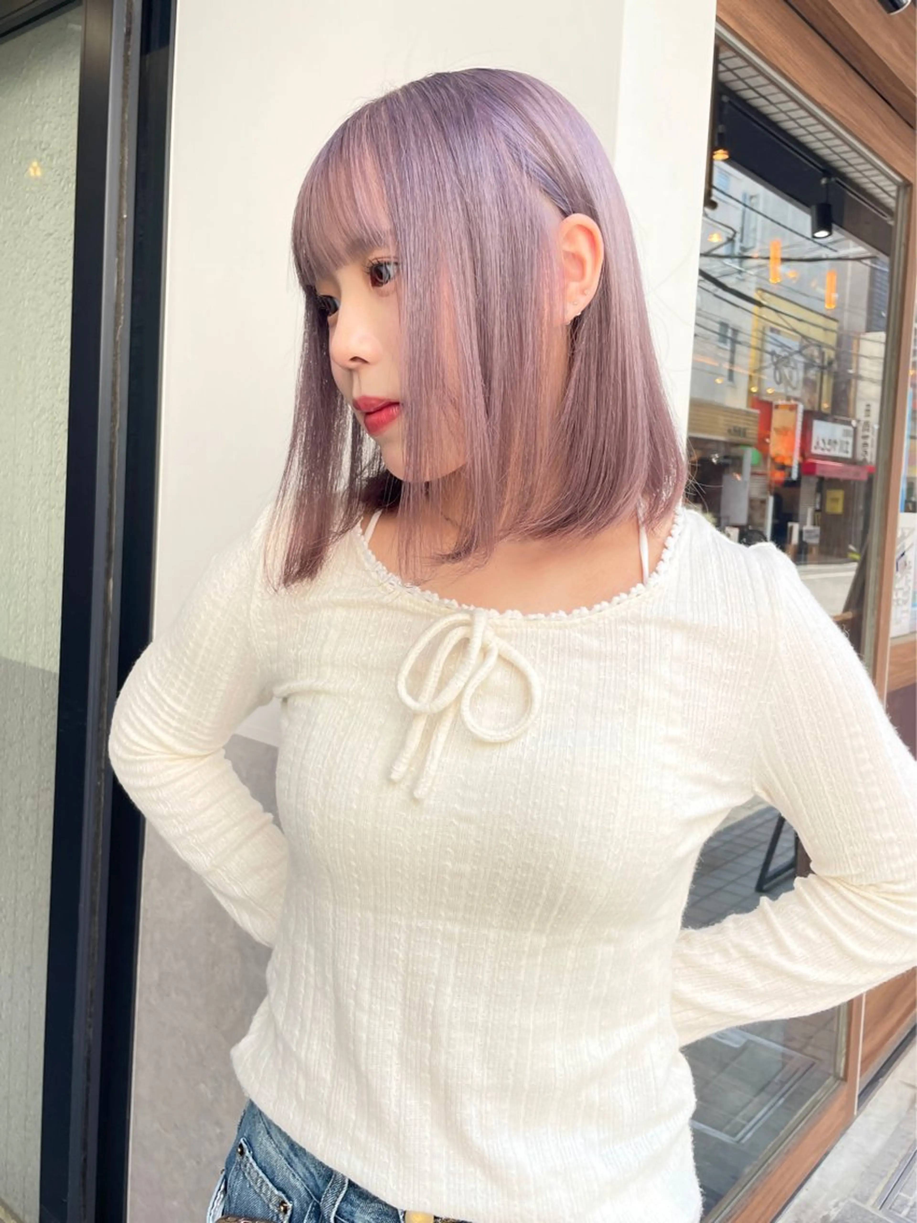 カラー ブリーチ ケアブリーチ デザインカラー ダブルカラー ハイトーンカラー スミレ /コーンロウ /メンズ/ヘアセットのマツエク・マツパデザイン