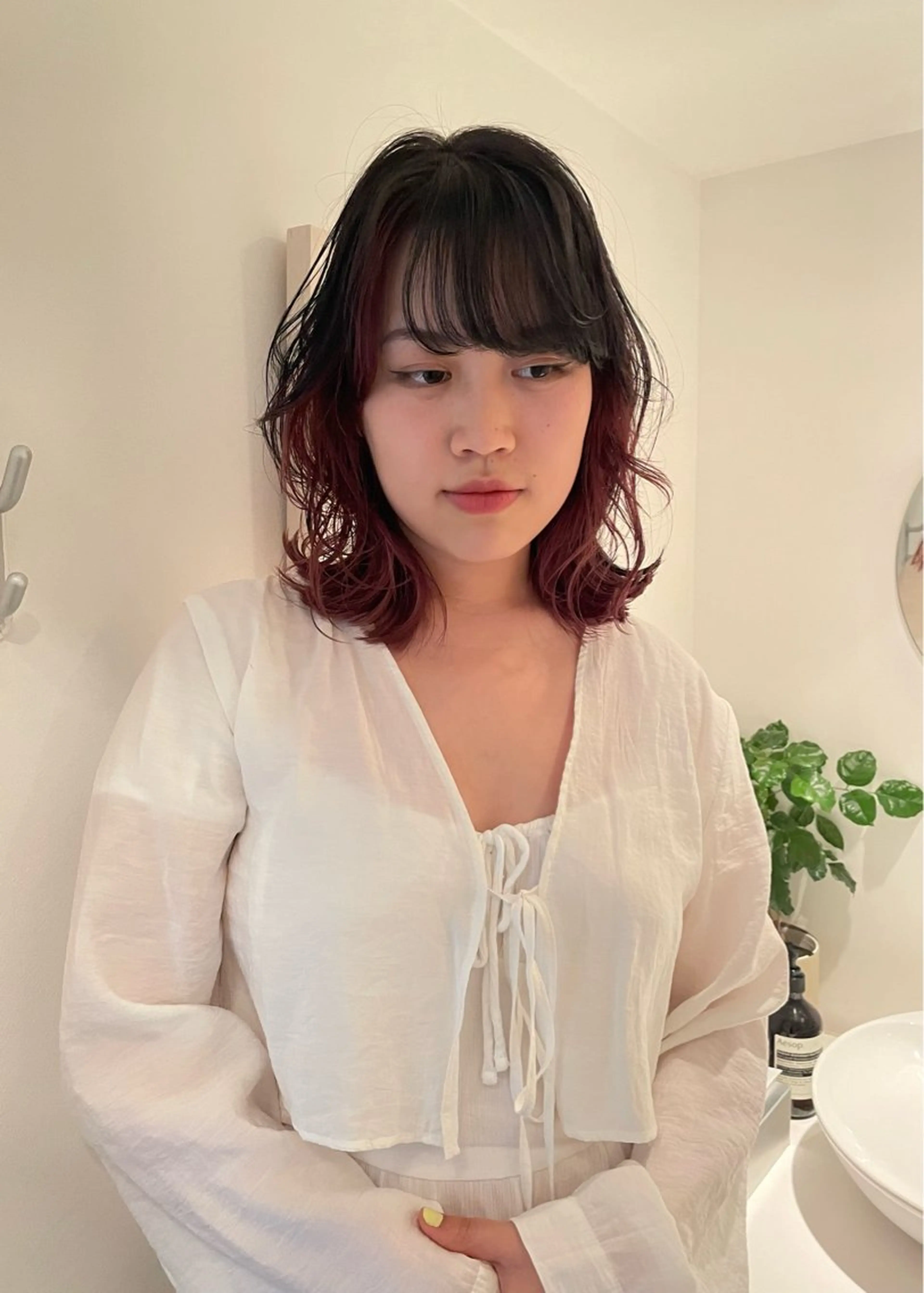 ミディアム カラー ヘアカラー トリートメント chiharu ボブ/レイヤーのヘアスタイル