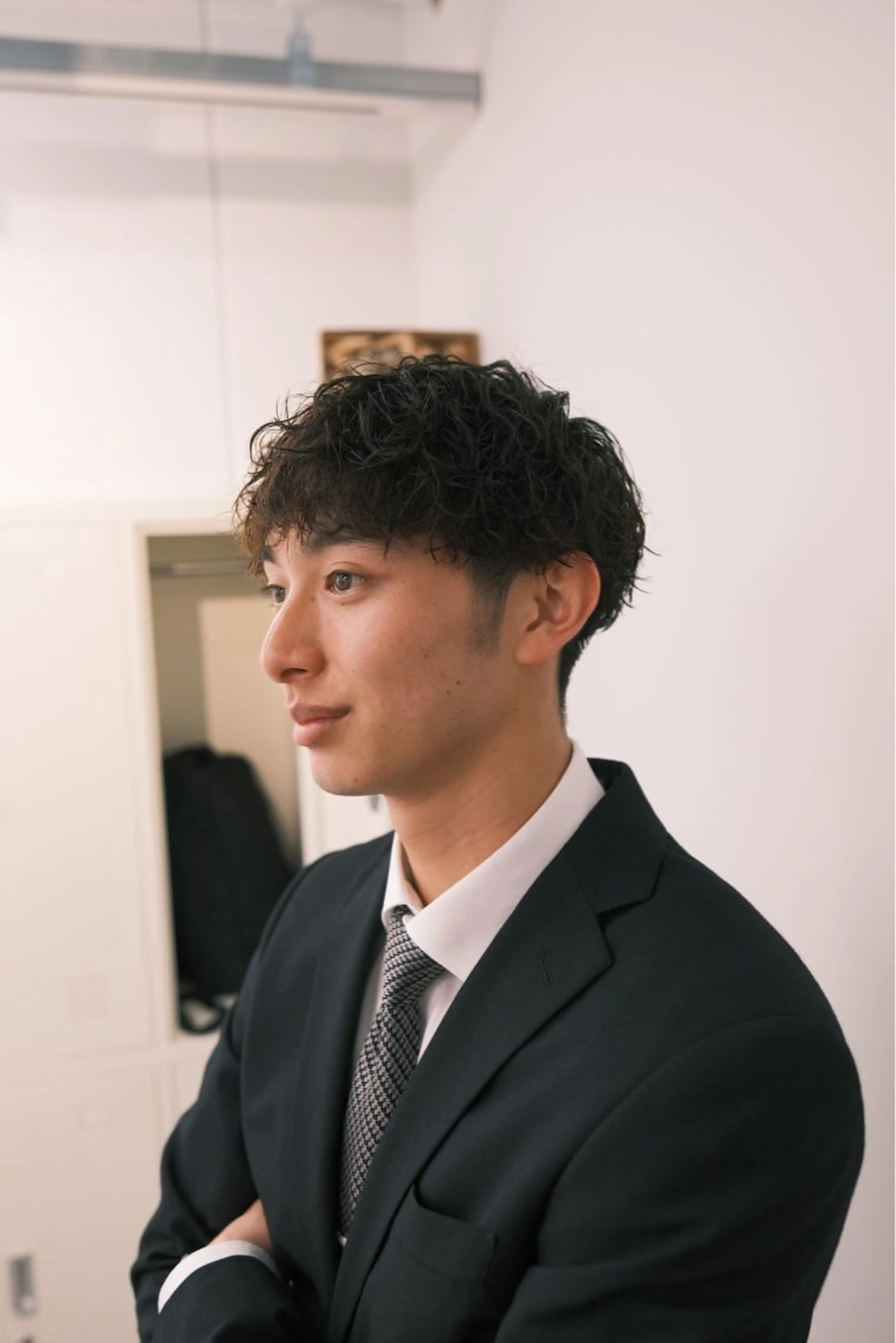 ミディアム パーマ メンズ 中山 皓貴のヘアスタイル