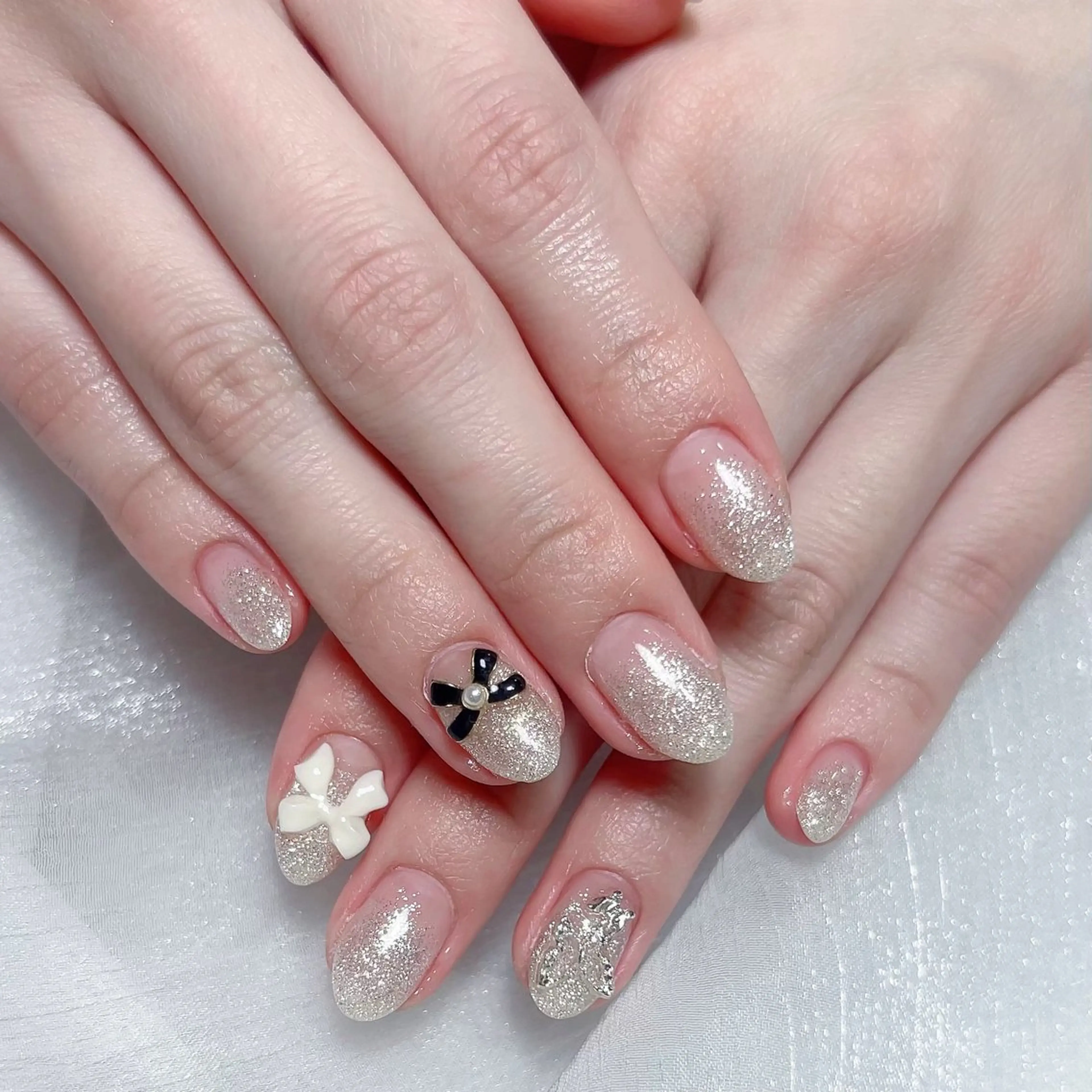 メンズ ネイル メンズ韓国風 アートネイル オーロラネイル ガーリー キラキラネイル ハンドネイル Nail salon 木にいるのネイルデザイン