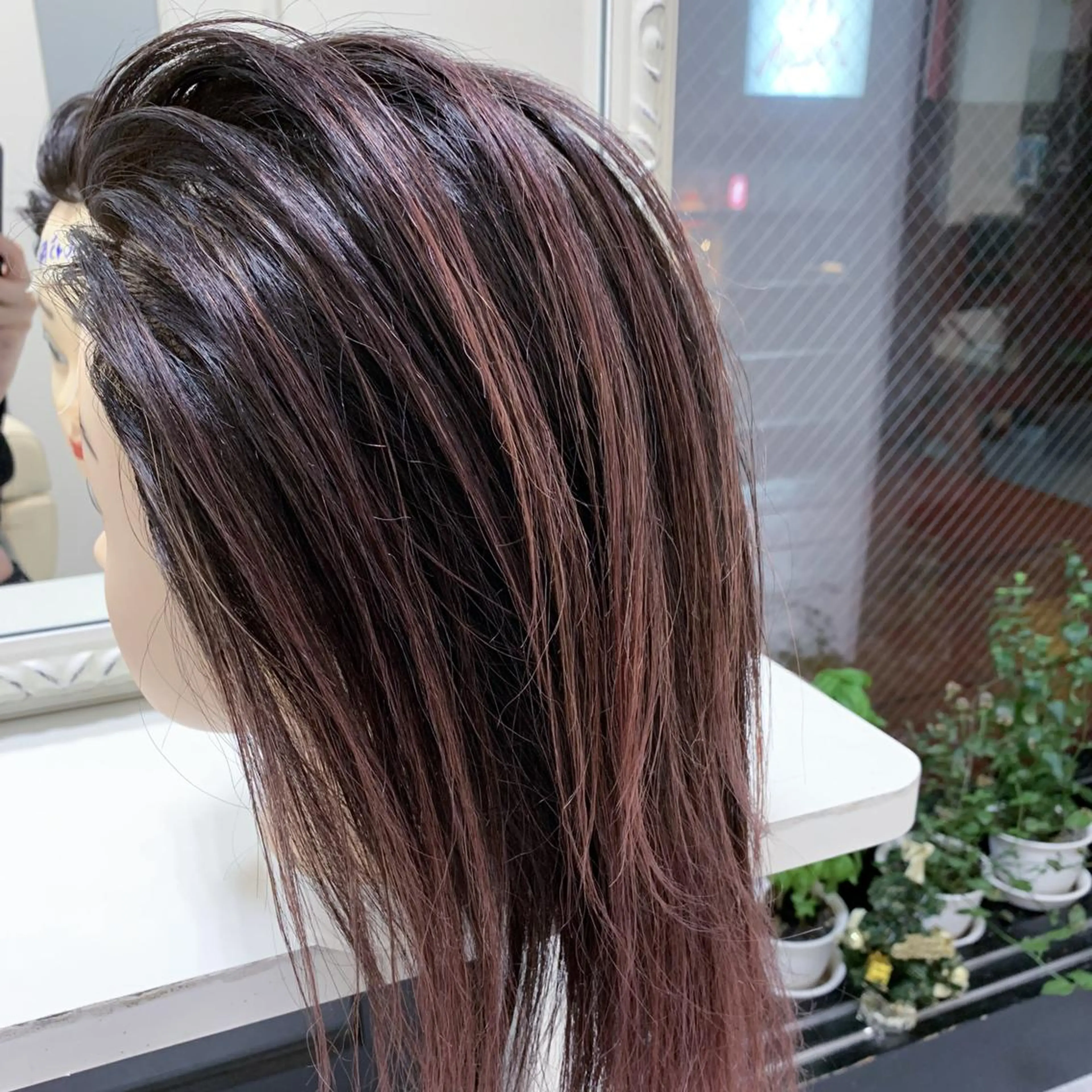 セミロング カラー バレイヤージュ レイヤーカット カット ヘアカラー トリートメント 神 .のヘアスタイル