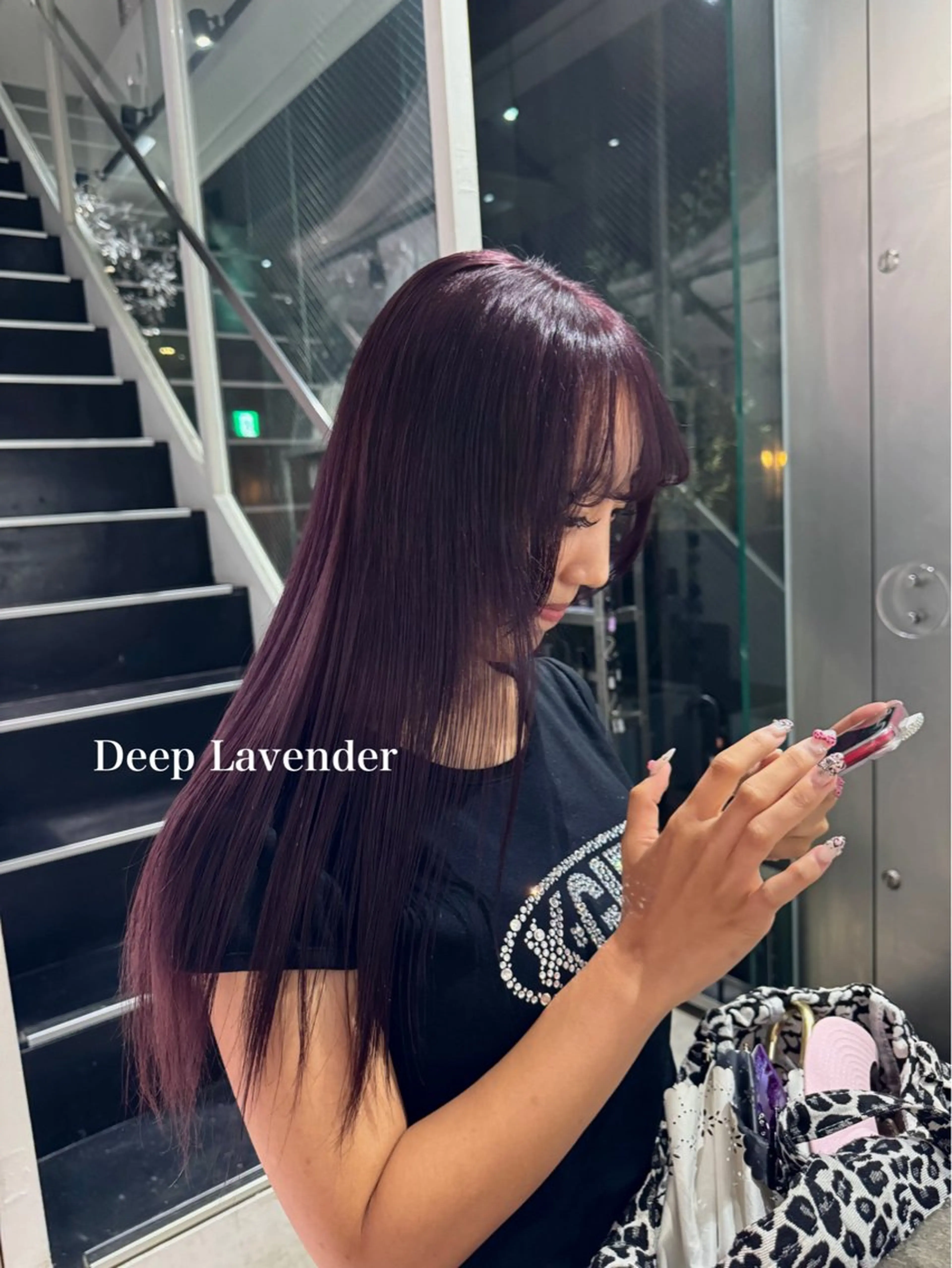 ロング カラー ブリーチ ディープラベンダー ラベンダーカラー ヘアカラー トリートメント mao/天神ブリーチ ハイトーンカラーのヘアスタイル