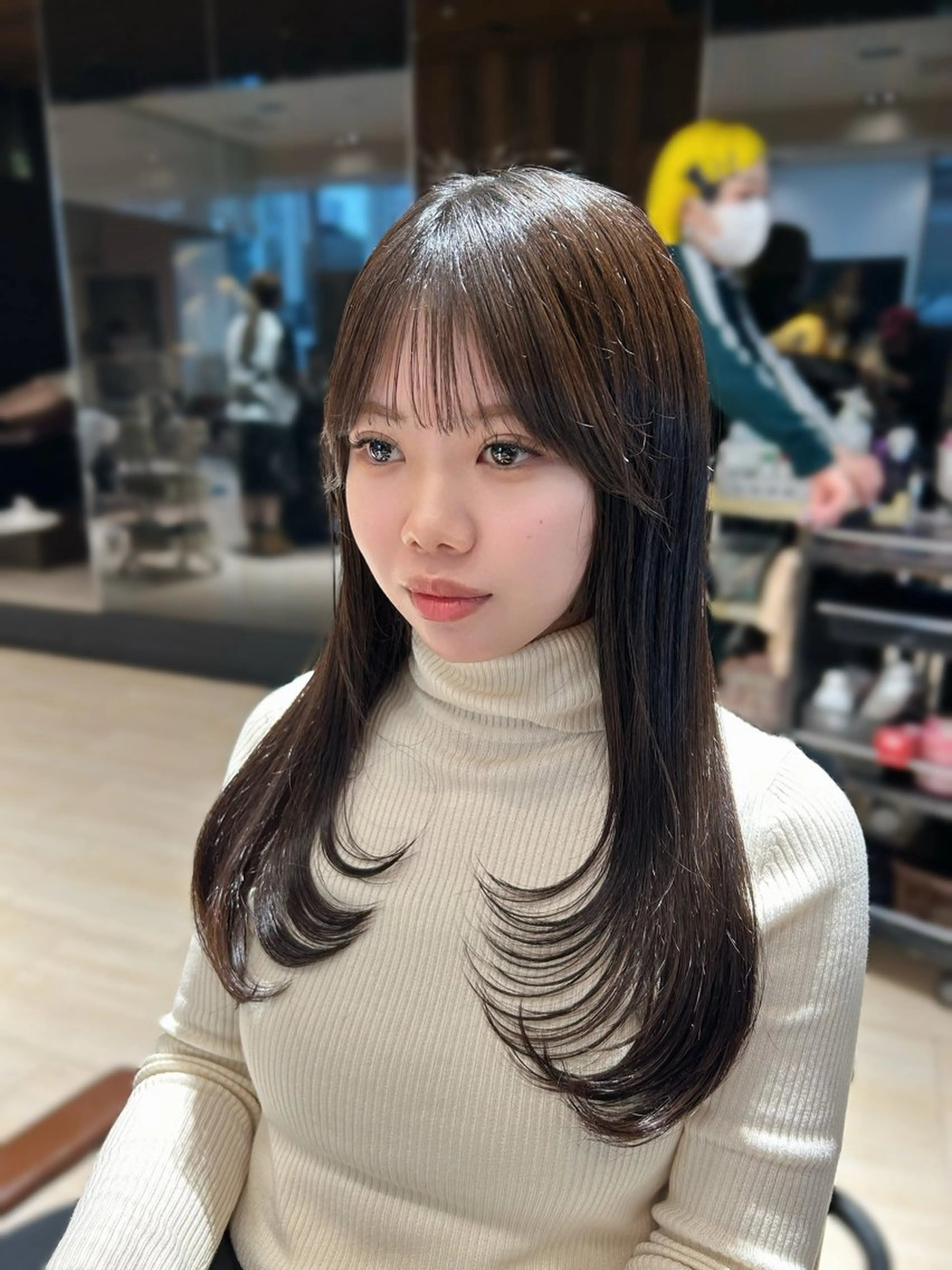 ロング カット ヘアカラー トリートメント 🎀大竹美侑／顔まわ りカット／レイヤーのヘアスタイル