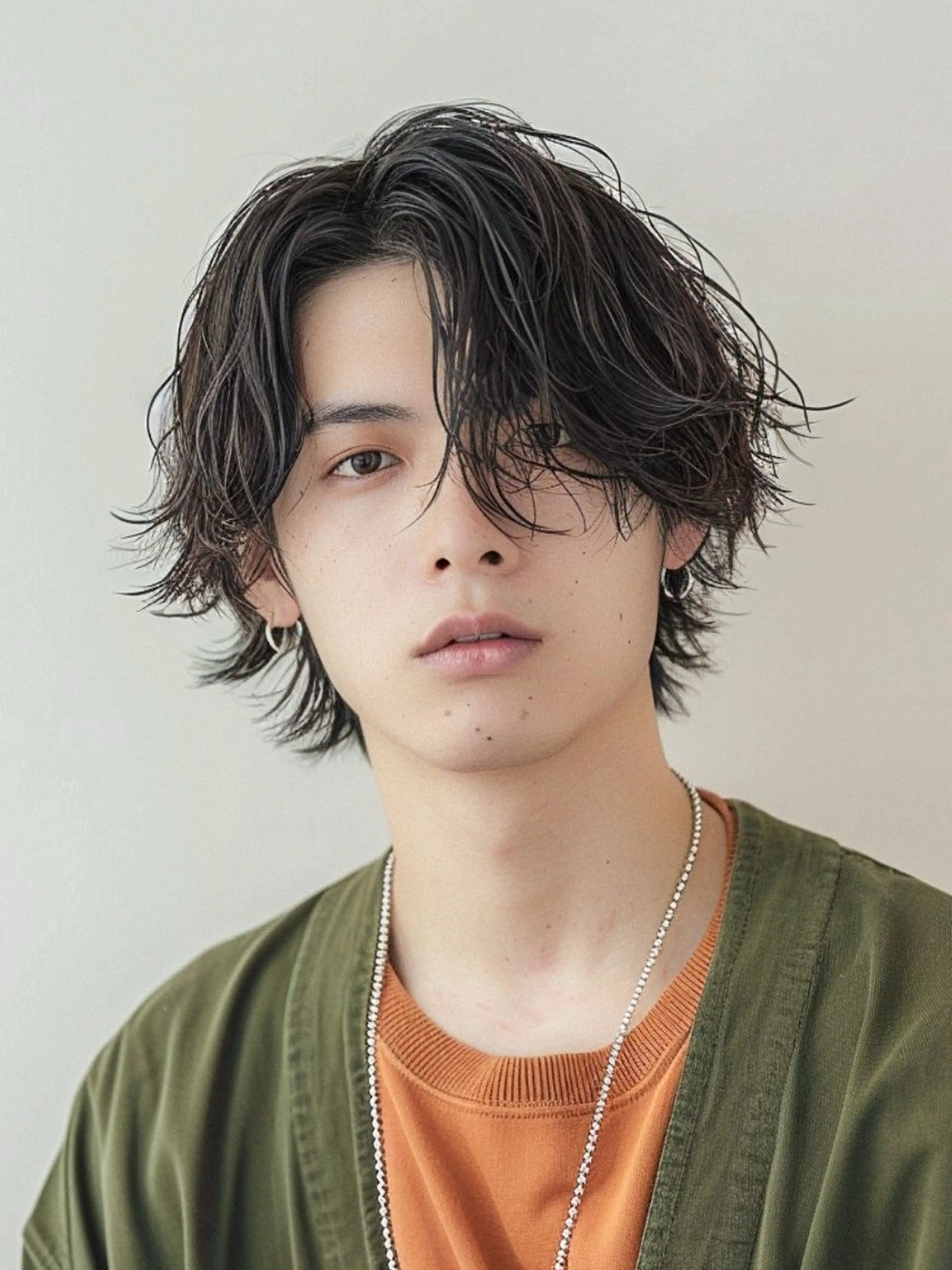 メンズ フェザーパーマ メンズパーマ 刈り上げ カット パーマ シャドウ/フェザー ニュアンスヘアメンズのヘアスタイル