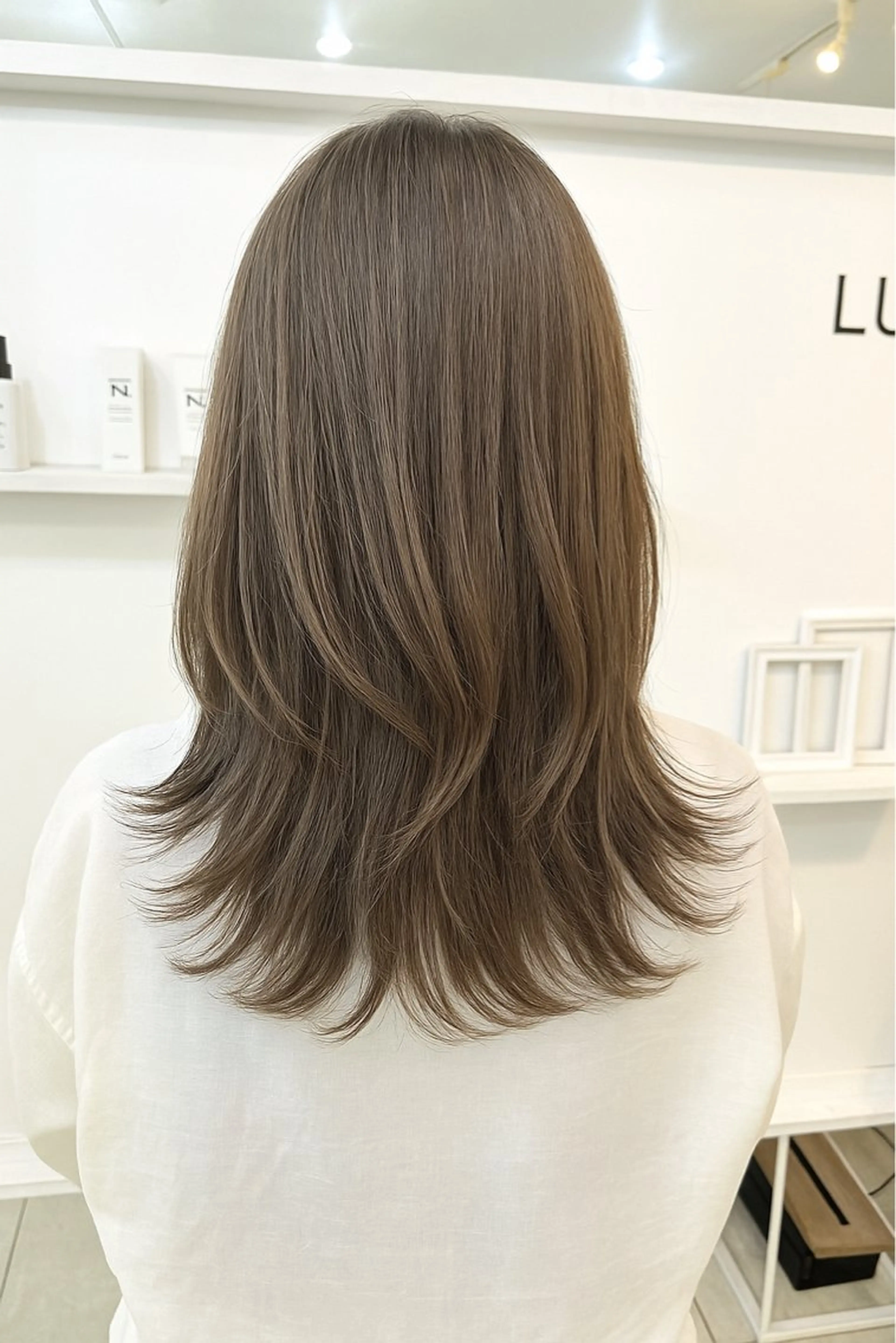 セミロング カラー レイヤーカット カット ヘアカラー トリートメント 髪質改善/レイヤー ストウシンゴのヘアスタイル