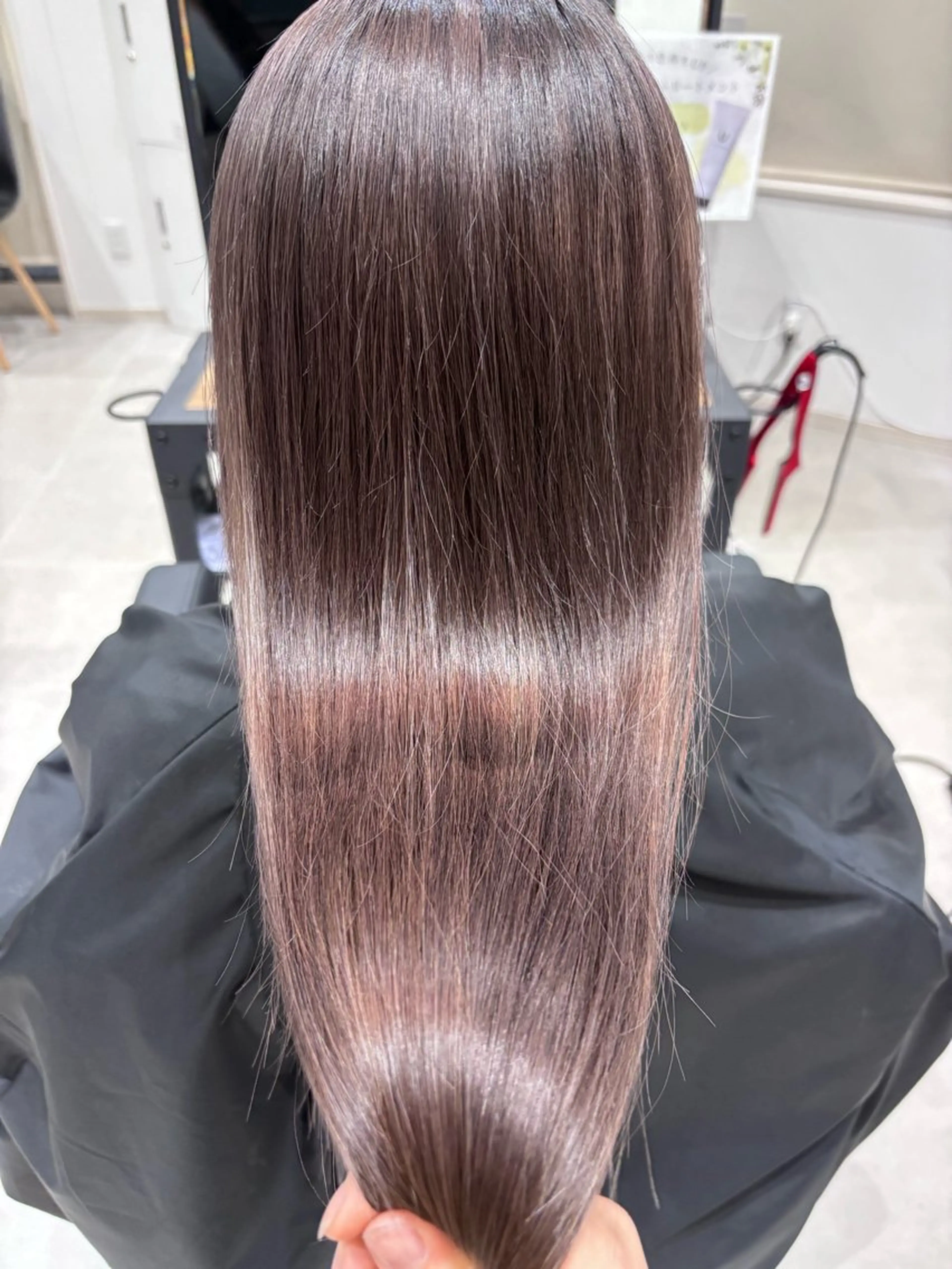 ロング カラー ブリーチ グレージュ ラベンダーカラー ラベンダーグレージュ ラベンダーグレー 金沢美容室 KUSHUKAのヘアスタイル