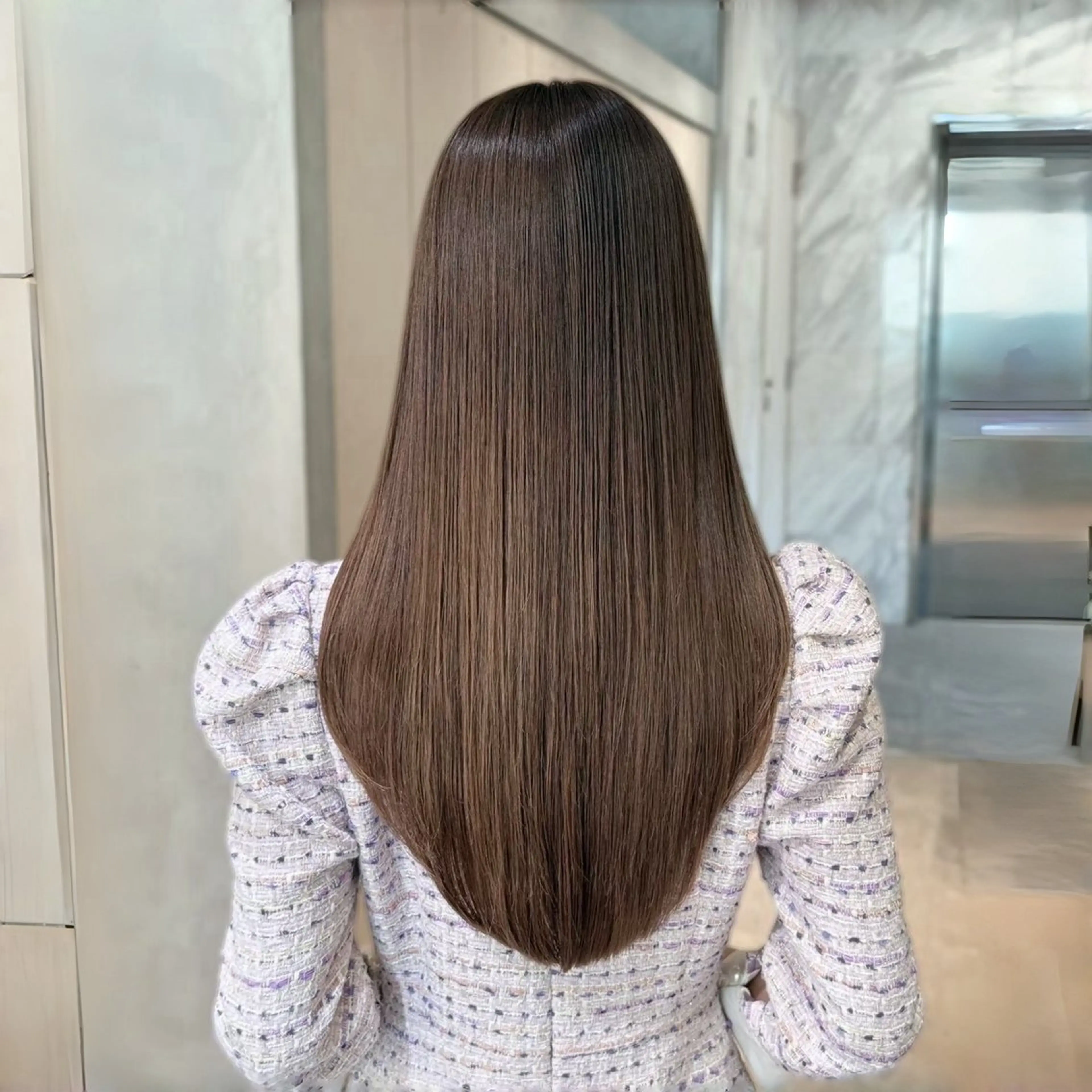 ロング 縮毛矯正 トリートメント Hazuki ／韓国ヘア／レイヤーのヘアスタイル