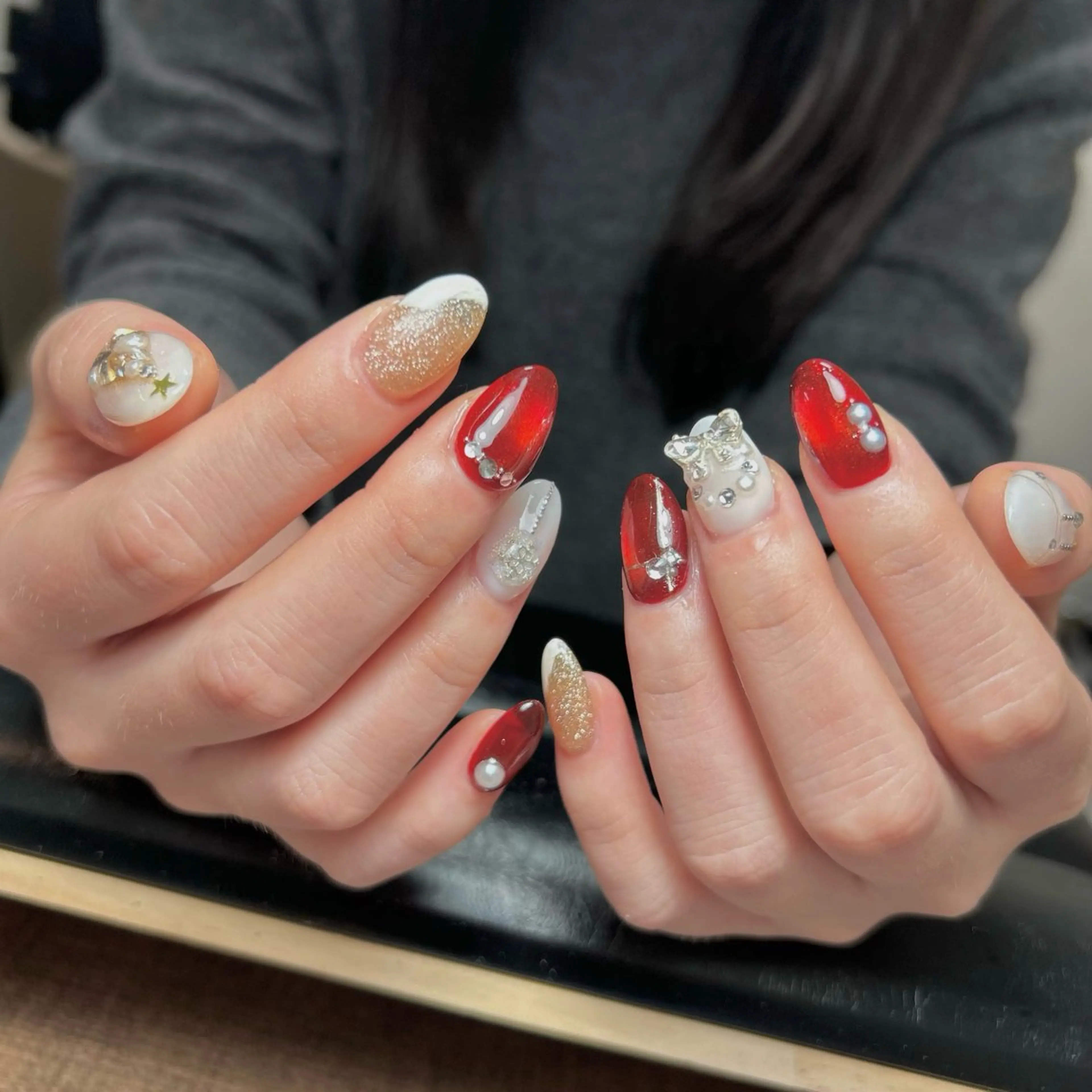 ネイル アートネイル 長さ出し 韓国ネイル ロングネイル スカルプネイル ハンドネイル Lumi de nailsのネイルデザイン