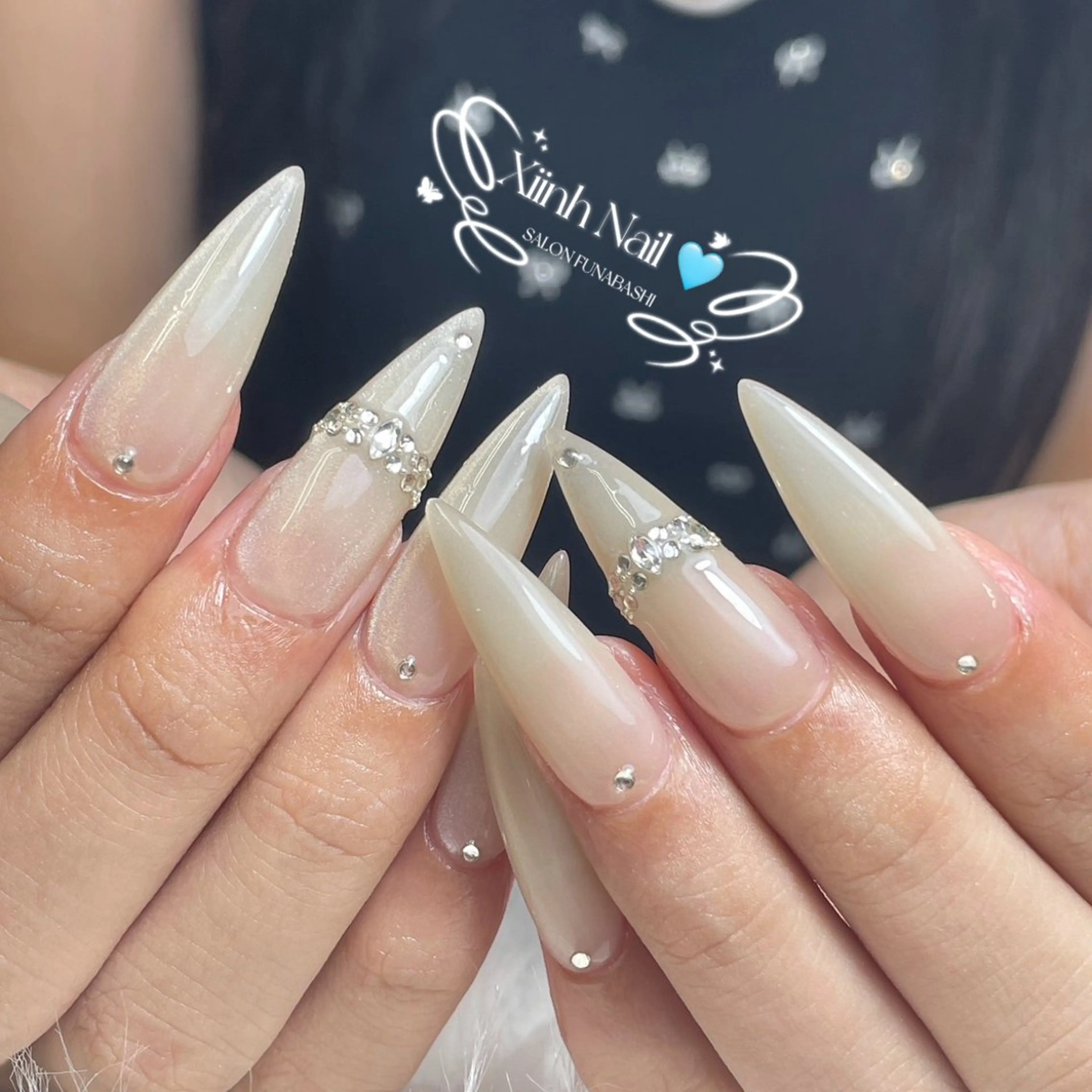 ネイル チークネイル 桜ネイル 長さ出し フットネイル ジェルネイル ハンドネイル XIINH NAIL SALONのネイルデザイン