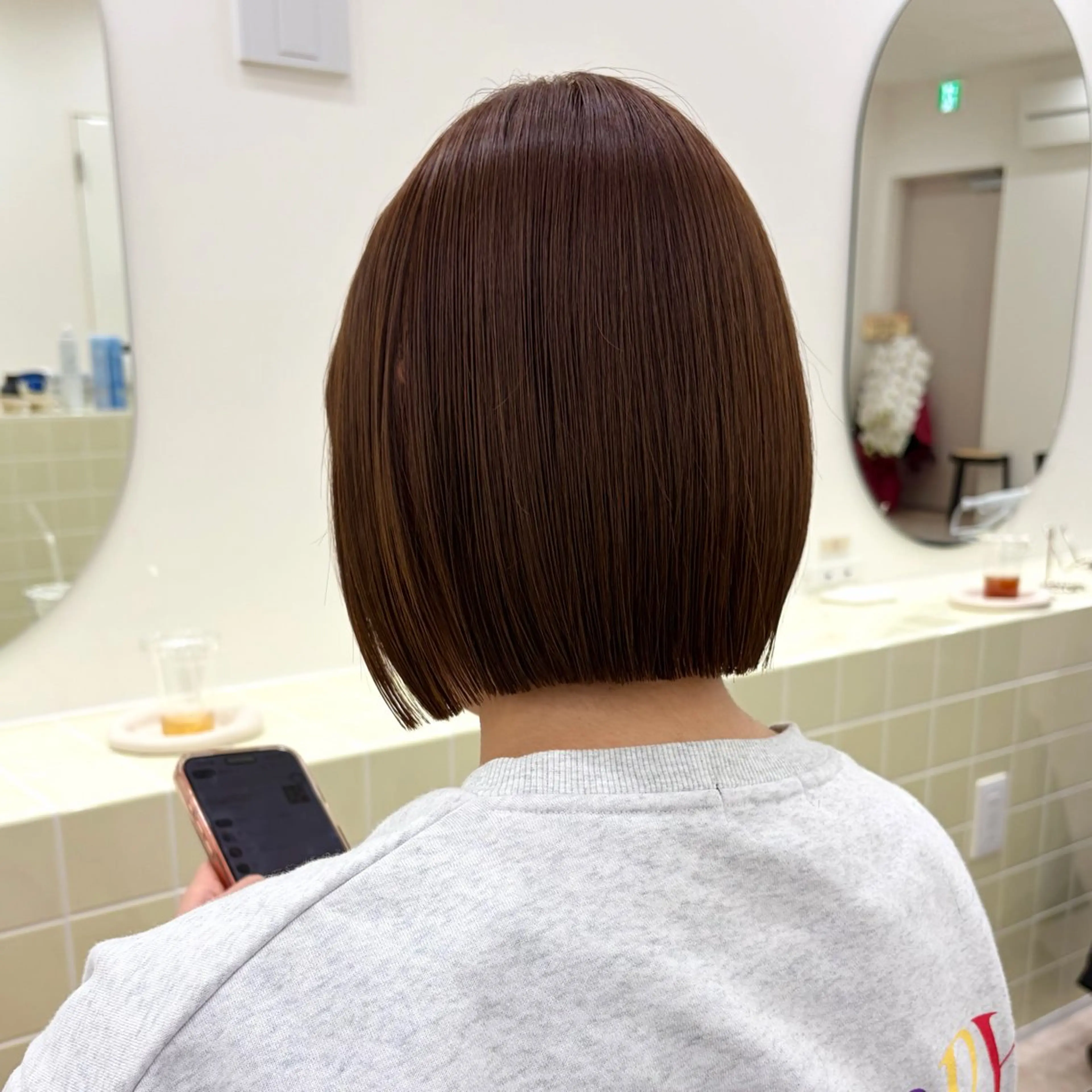 ショート カラー ブラウンカラー チョコレートブラウン ボブ カット ヘアカラー トリートメント ボブ/ショート特化/ 船橋徒歩2分/ERIのヘアスタイル