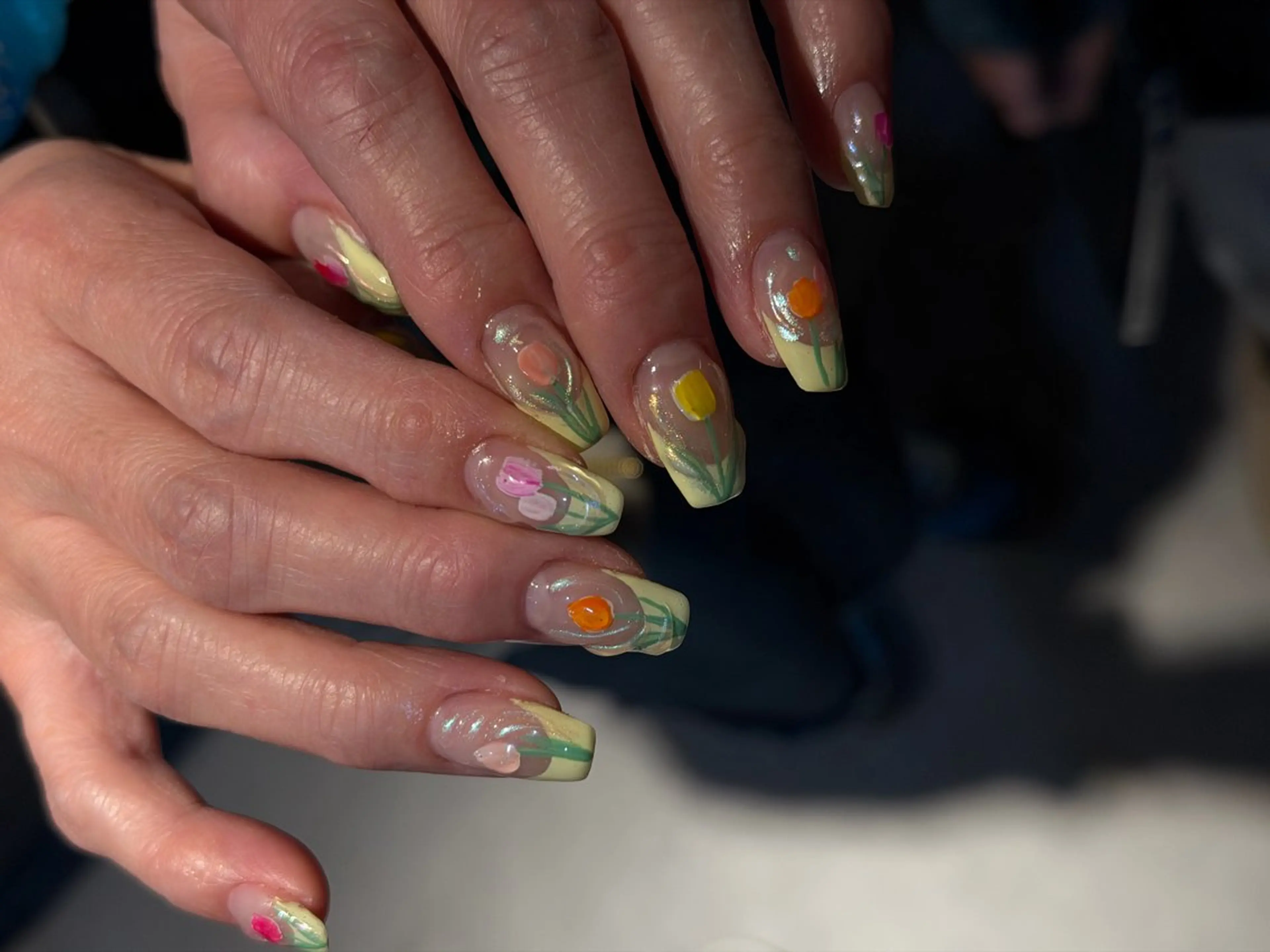 ネイル 春ネイル ハンドネイル フットネイル butter flowerのネイルデザイン