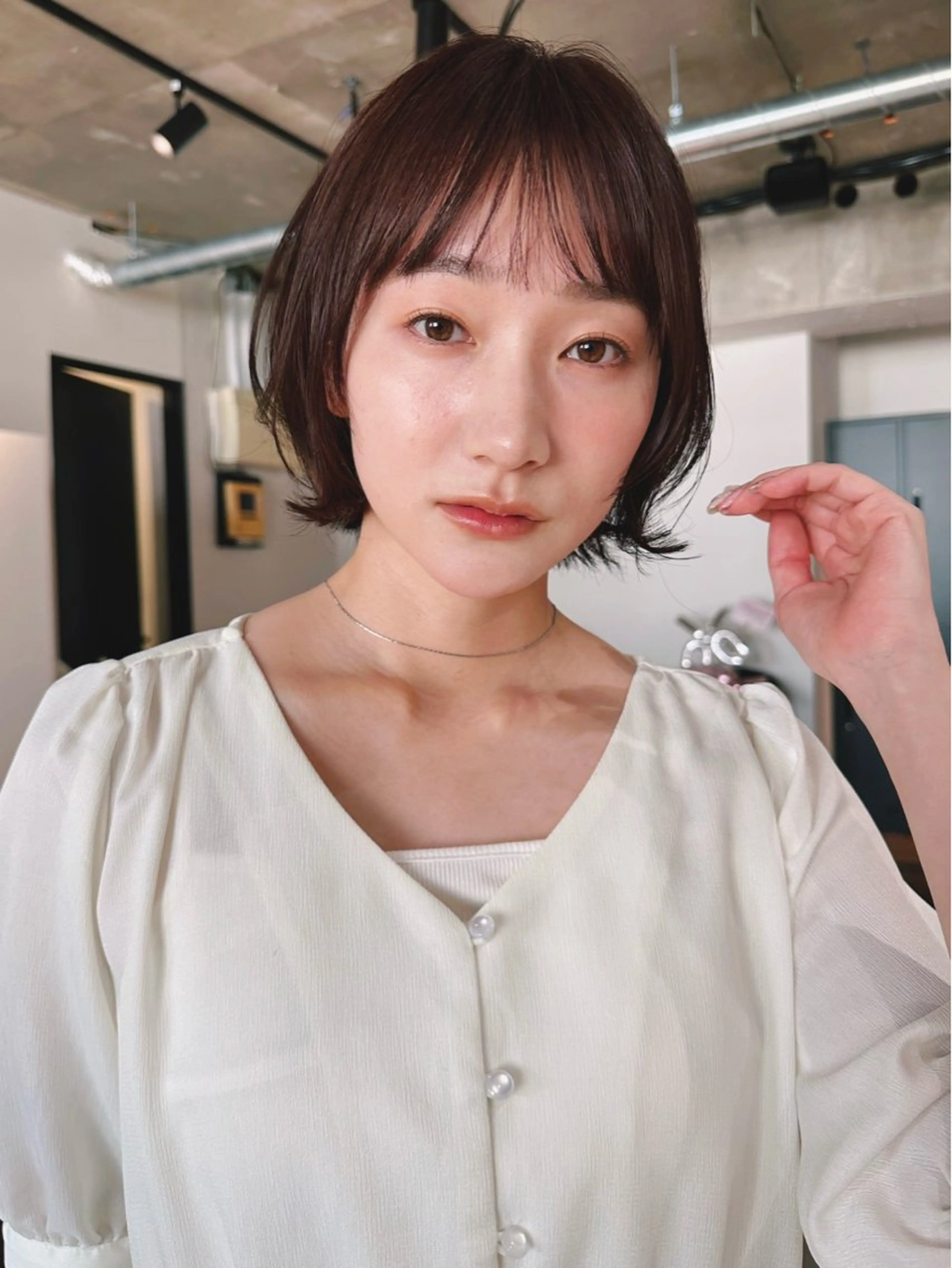 ショート カラー パーマ 🫧小顔×似合わせ× 透明感カラー🫧のヘアスタイル