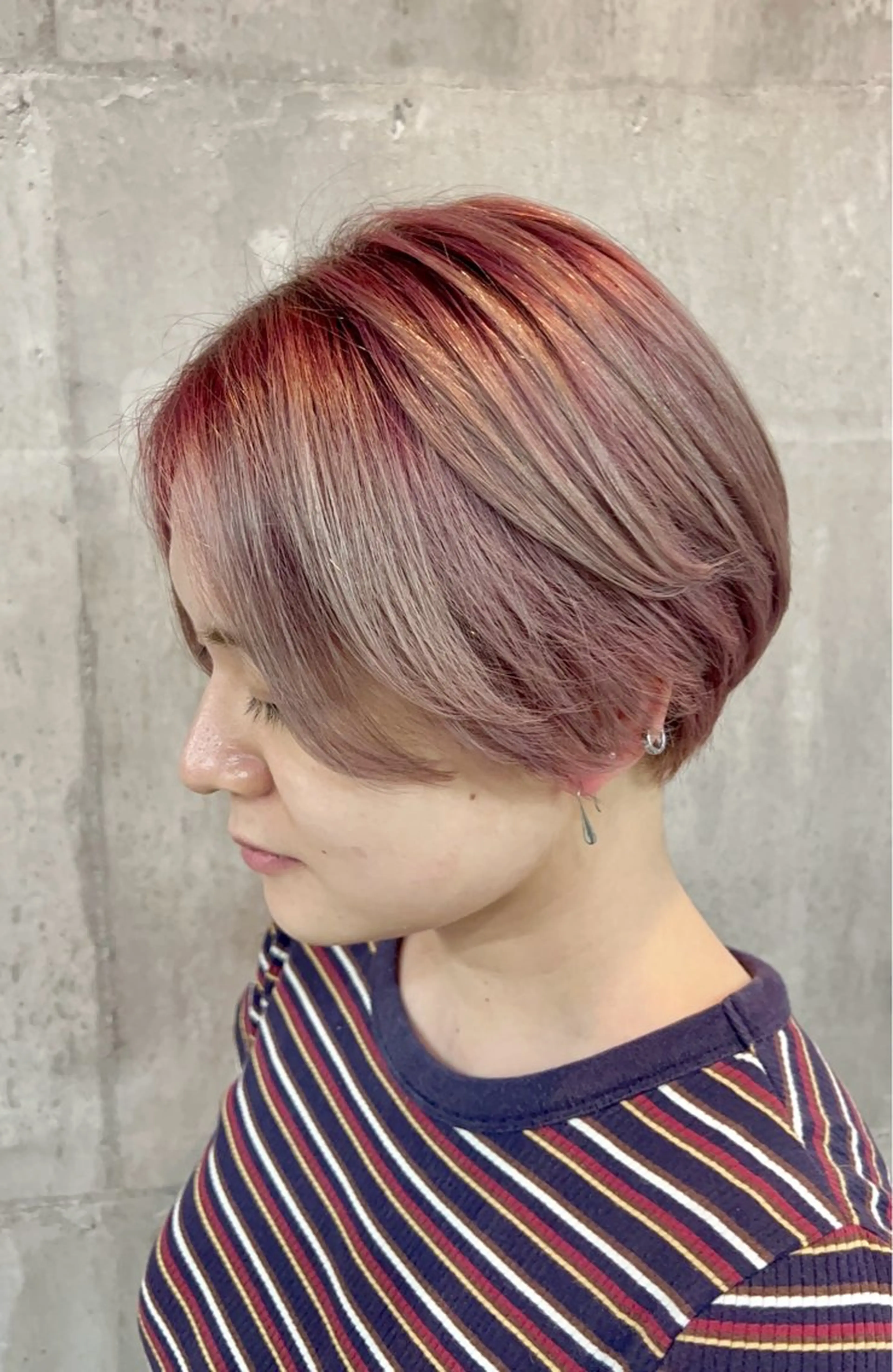 ショート カラー カット ヘアカラー トリートメント 興津/韓国レイヤー ダブルカラー美髪縮毛のヘアスタイル