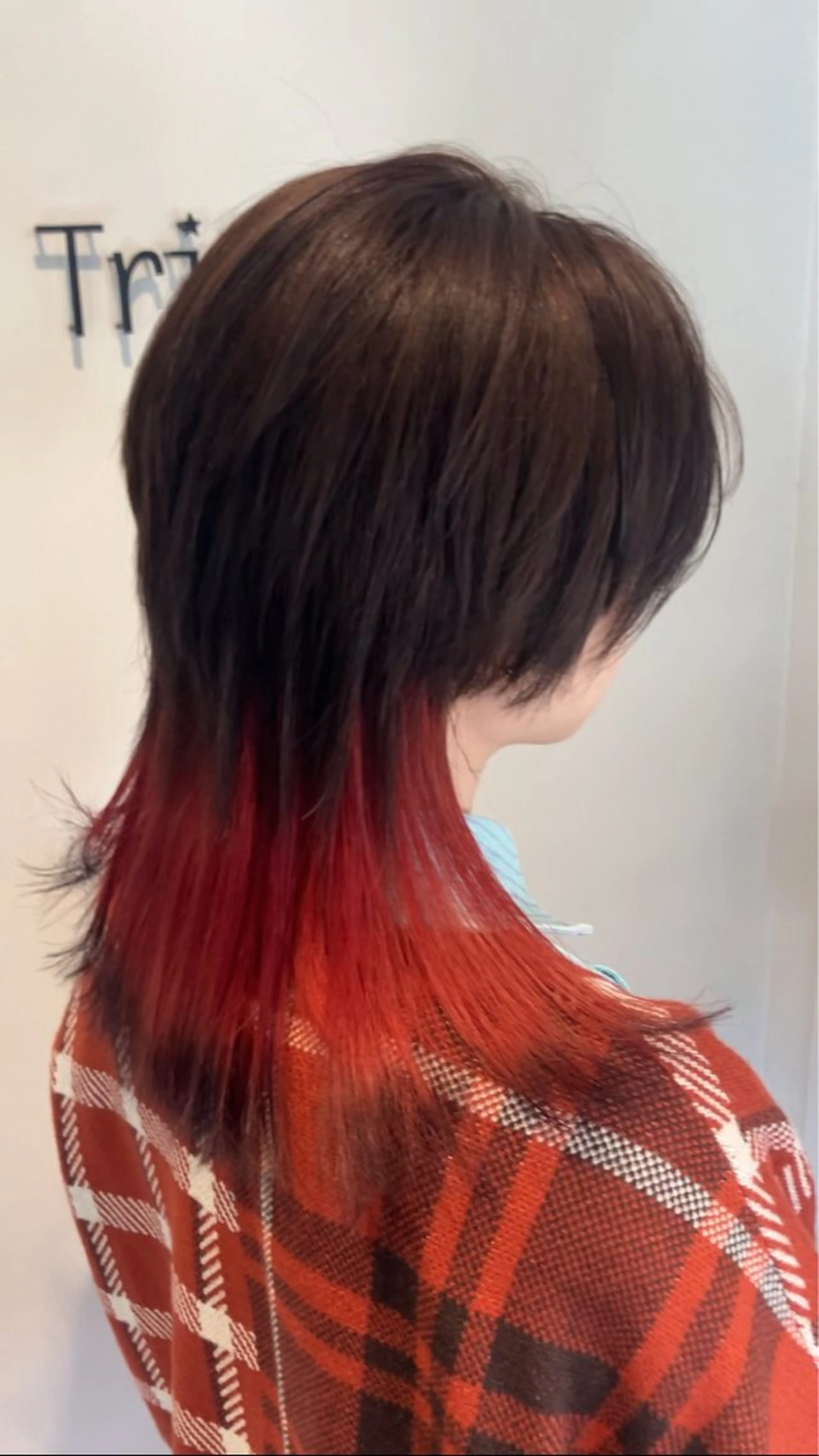 ロング カラー デザインカラー レッドカラー ウルフカット trife by  AKARA所属・trife美容師 KAZUMIのヘアスタイル