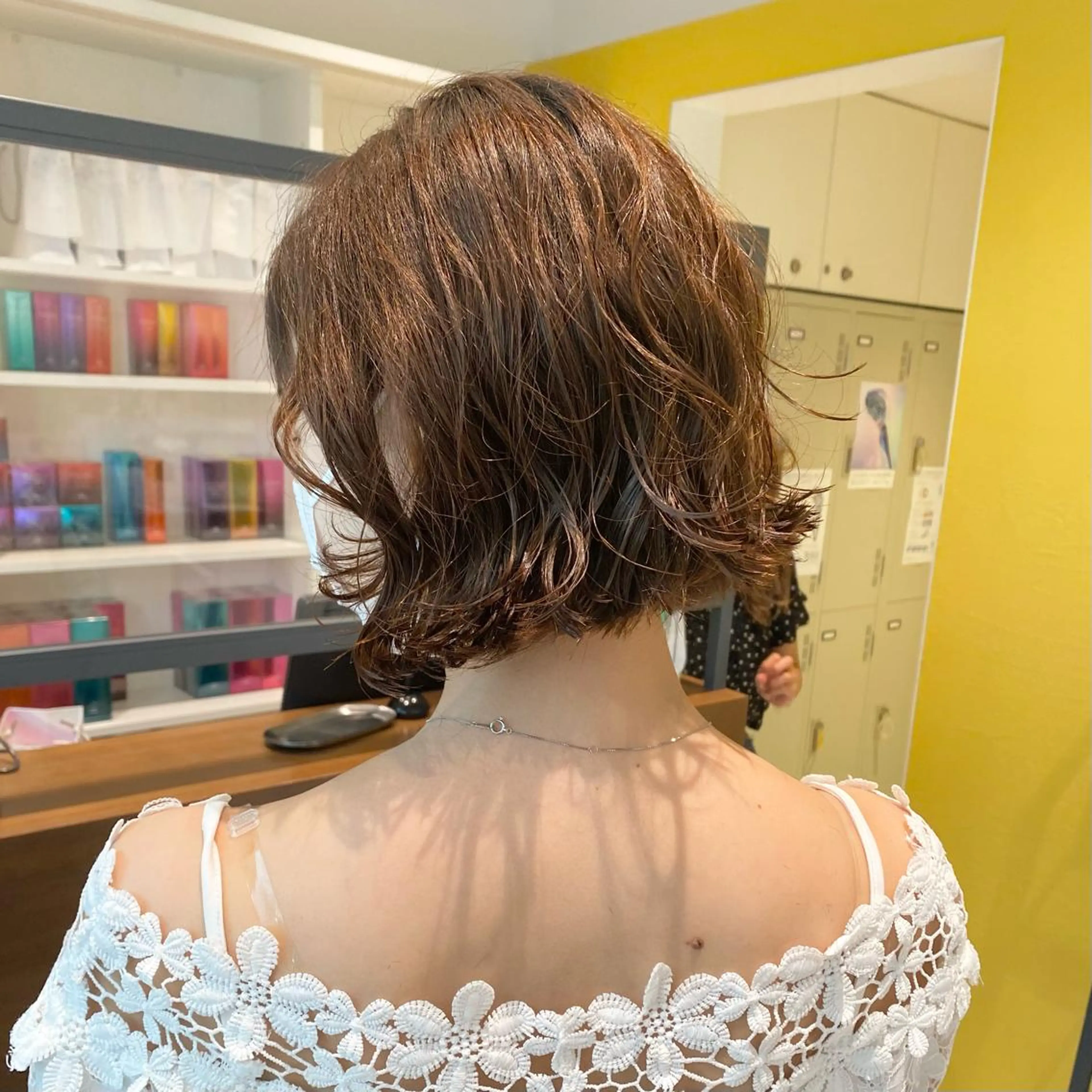 ミディアム パーマ ウルフカット ハッシュカット/七海のヘアスタイル