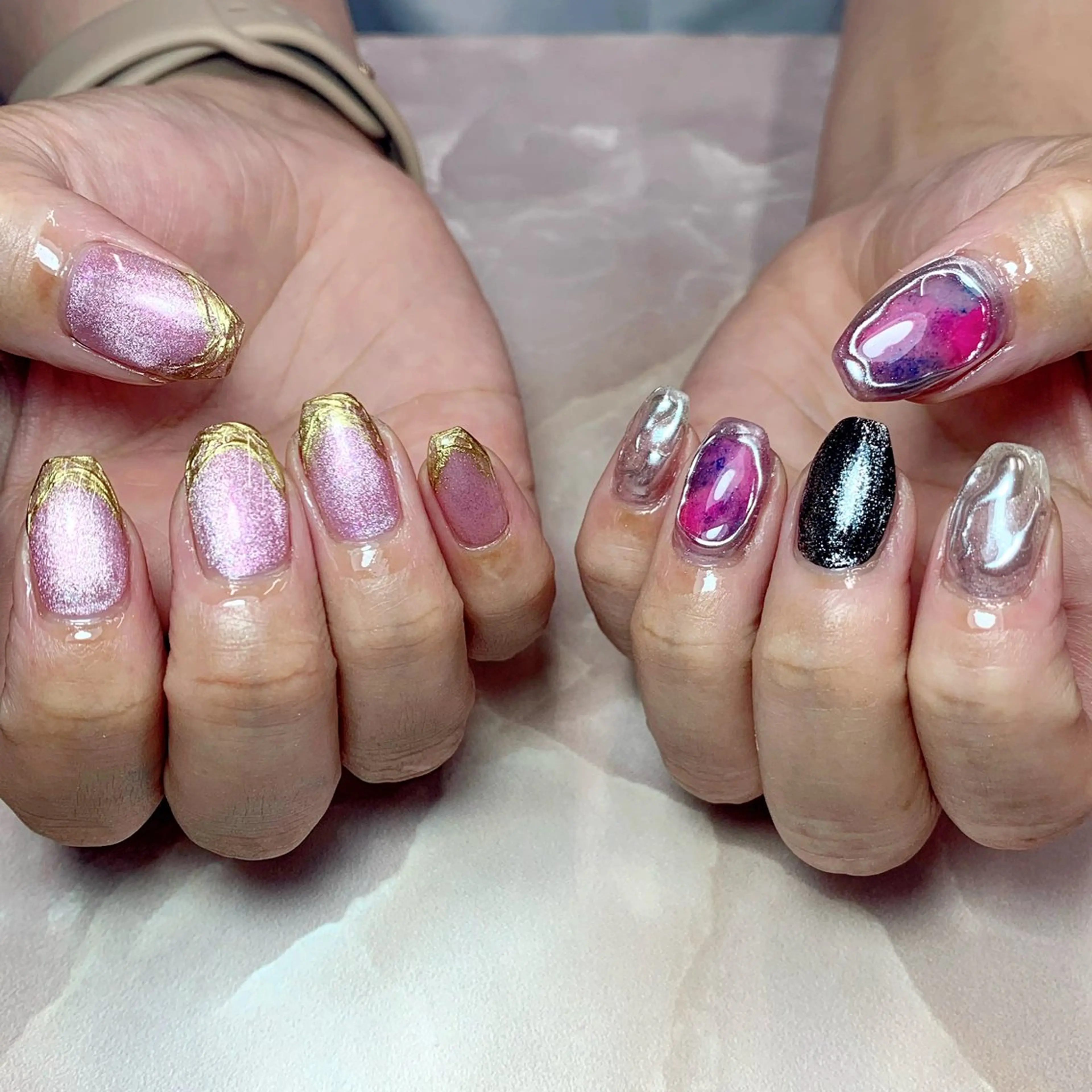 ネイル ハンドネイル Rose Glass 高蔵寺店のネイルデザイン