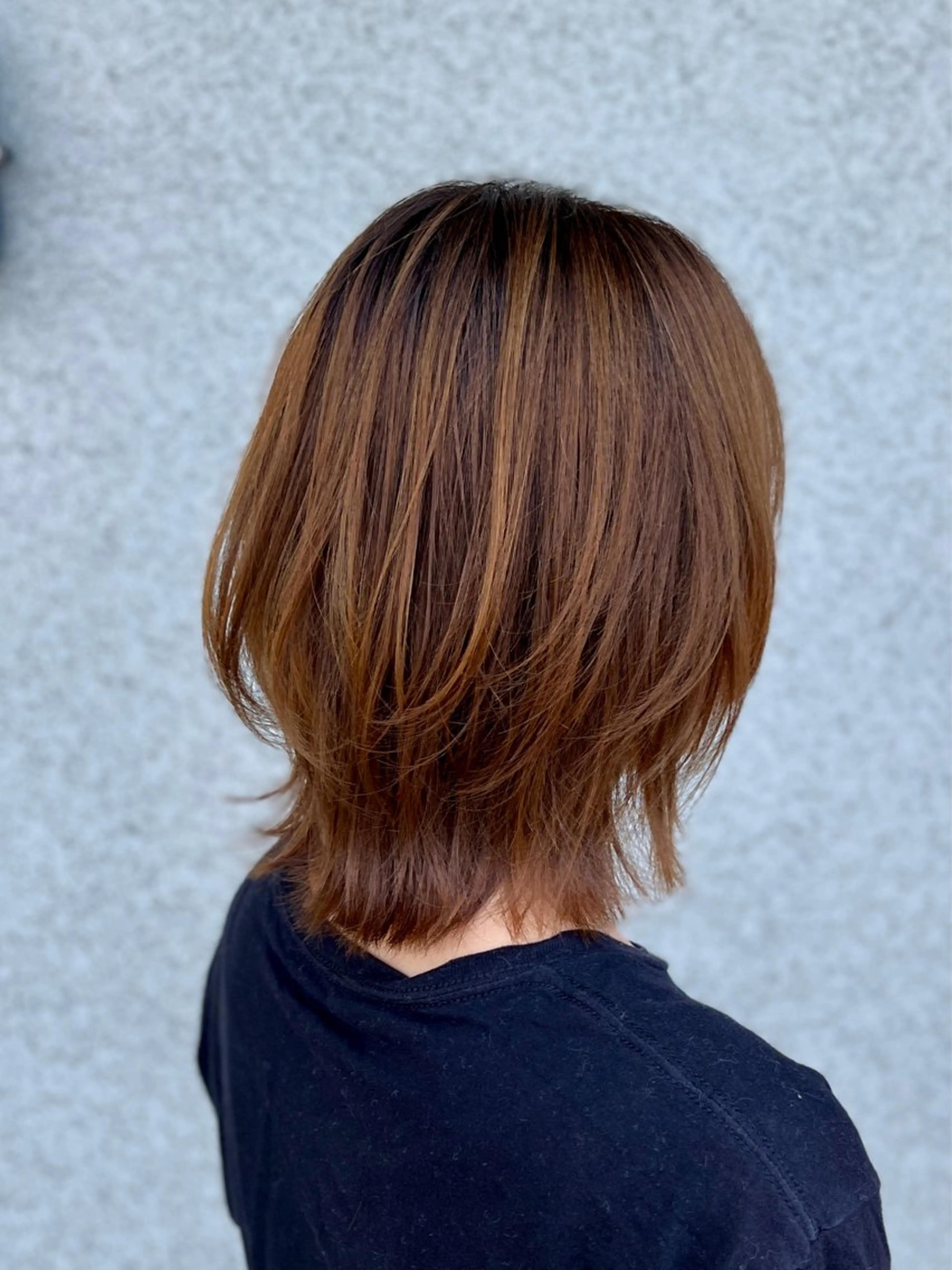 ショート カラー オレンジ レイヤーカット ウルフカット ウルフレイヤー カット ヘアカラー トリートメント Zina.金上美玲 ✲Layer✲南船橋のヘアスタイル