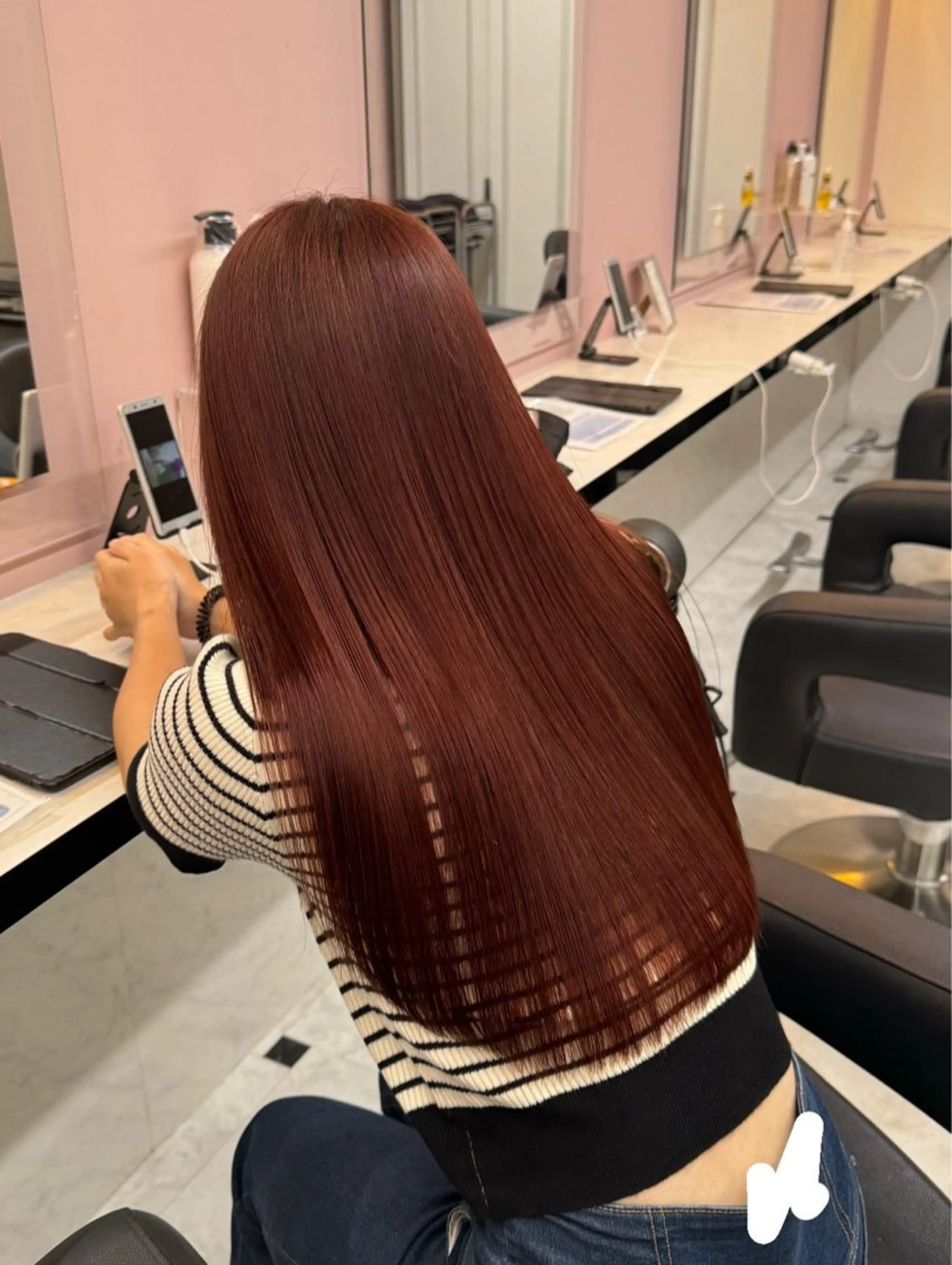 ロング ヘアカラー トリートメント ヘッドスパ ヘアセット ♥️韓国風透明感 暖色misa♥️のヘアスタイル