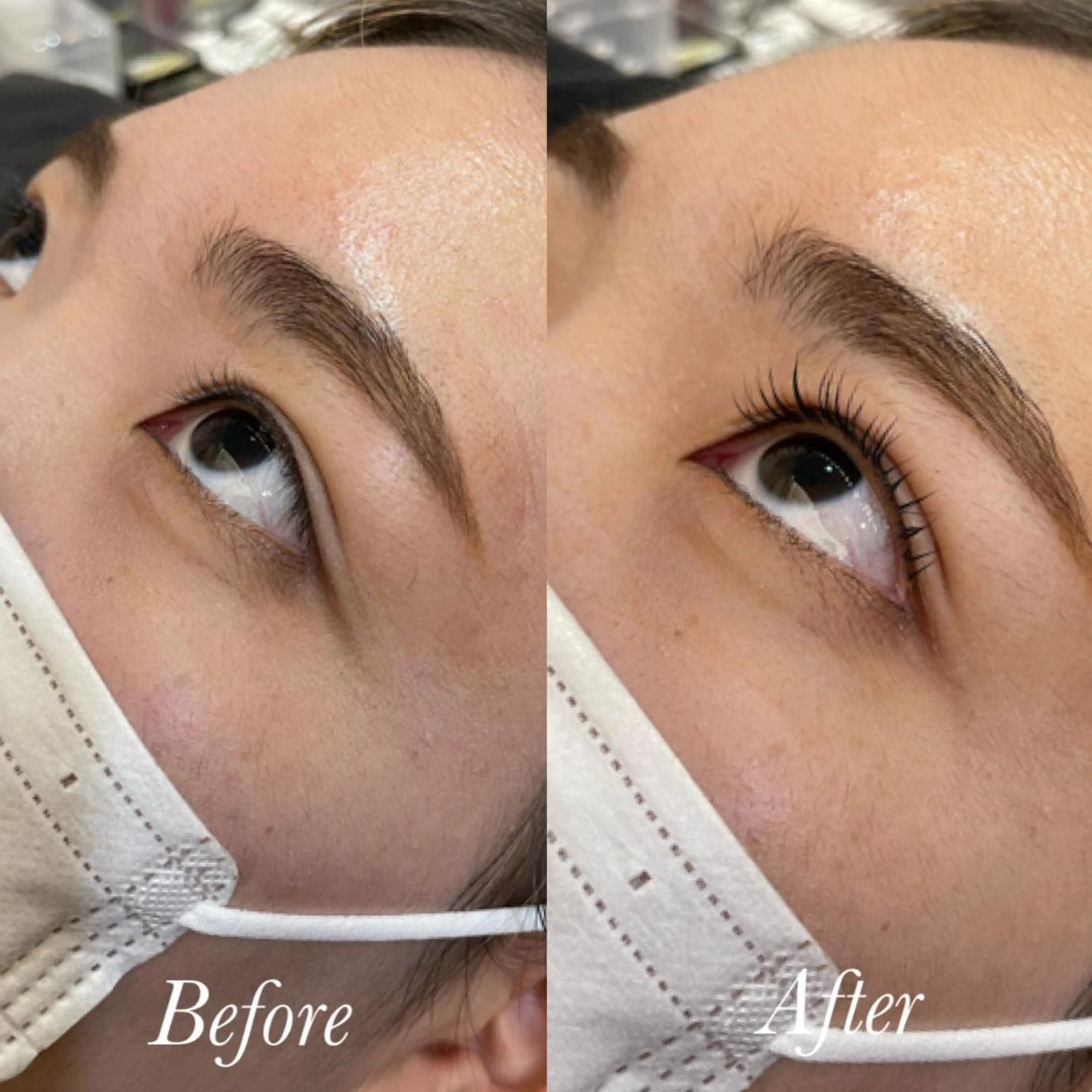 マツエク・マツパ パリジェンヌラッシュリフト aya/小顔レイヤー /柔らかカラーのヘアスタイル