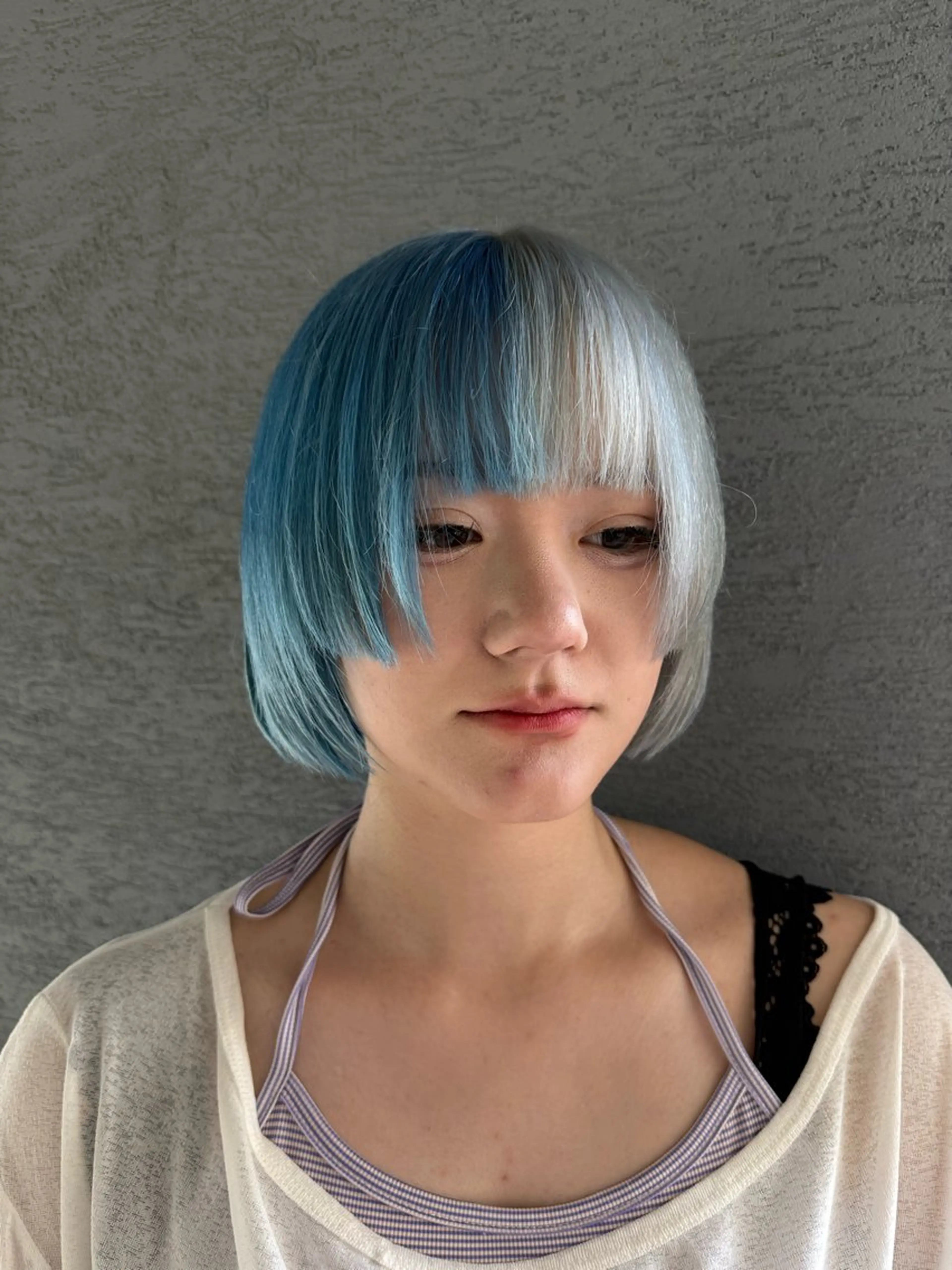 ミディアム ヘアカラー トリートメント 山影✨バレイヤージュ ハイライト✨メンズ◎のヘアスタイル