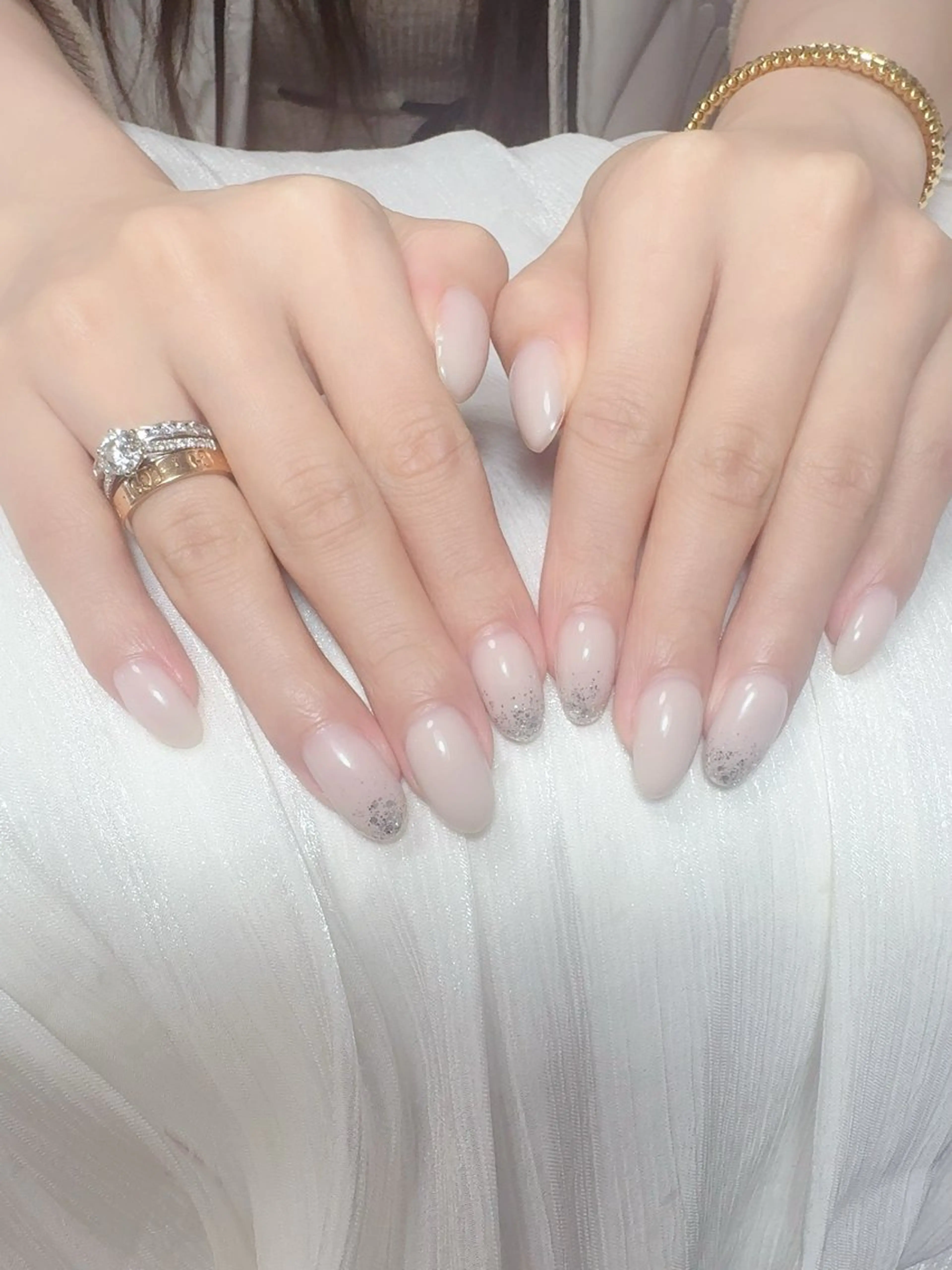 ネイル アートネイル オーロラネイル ガーリー キラキラネイル 韓国ネイル ハンドネイル 日向 あゆみのネイルデザイン