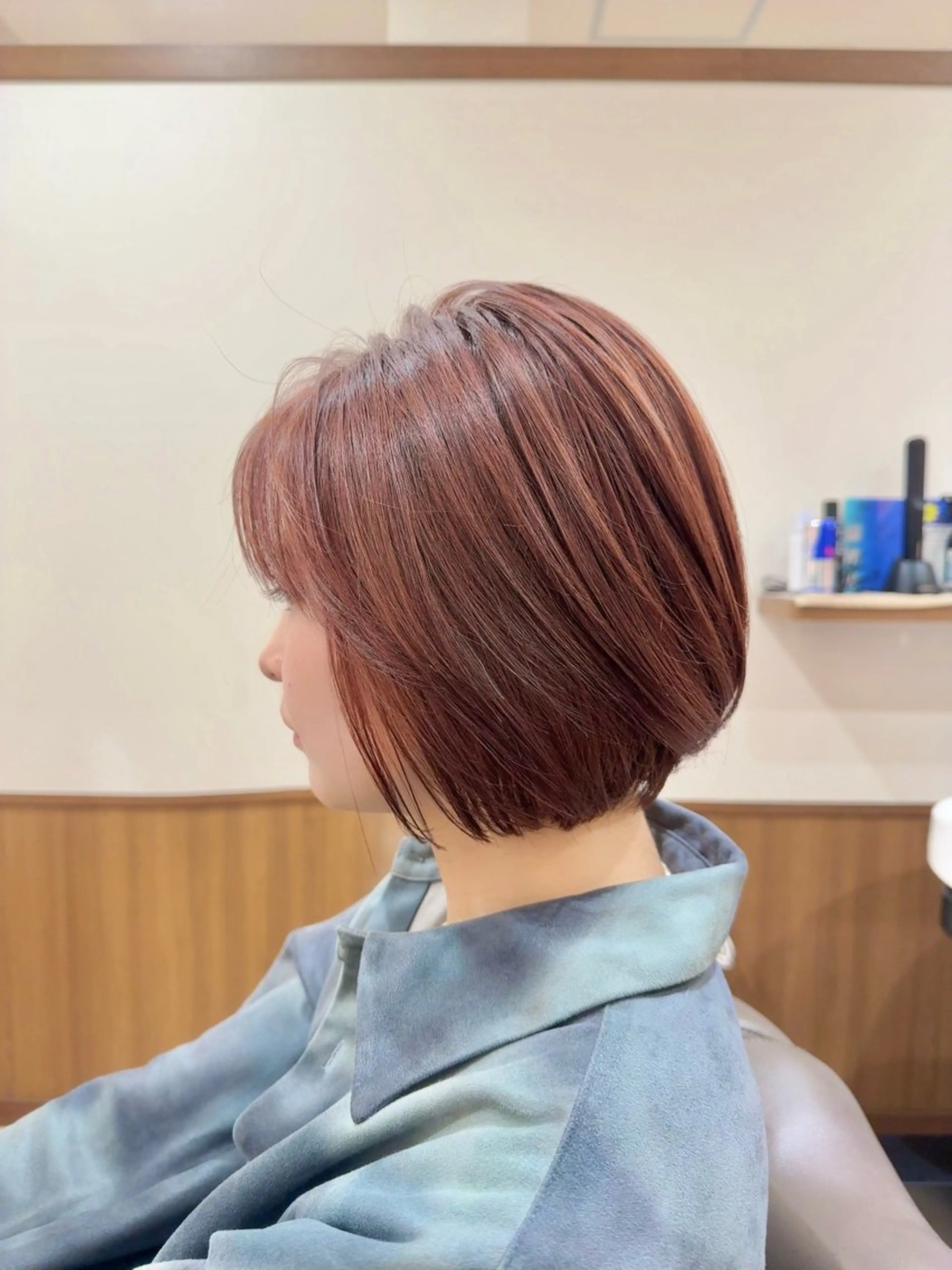 ショート ショートボブ ピンクブラウン ボブ ショートヘア 佐々木陸斗 ショート&メンズのヘアスタイル