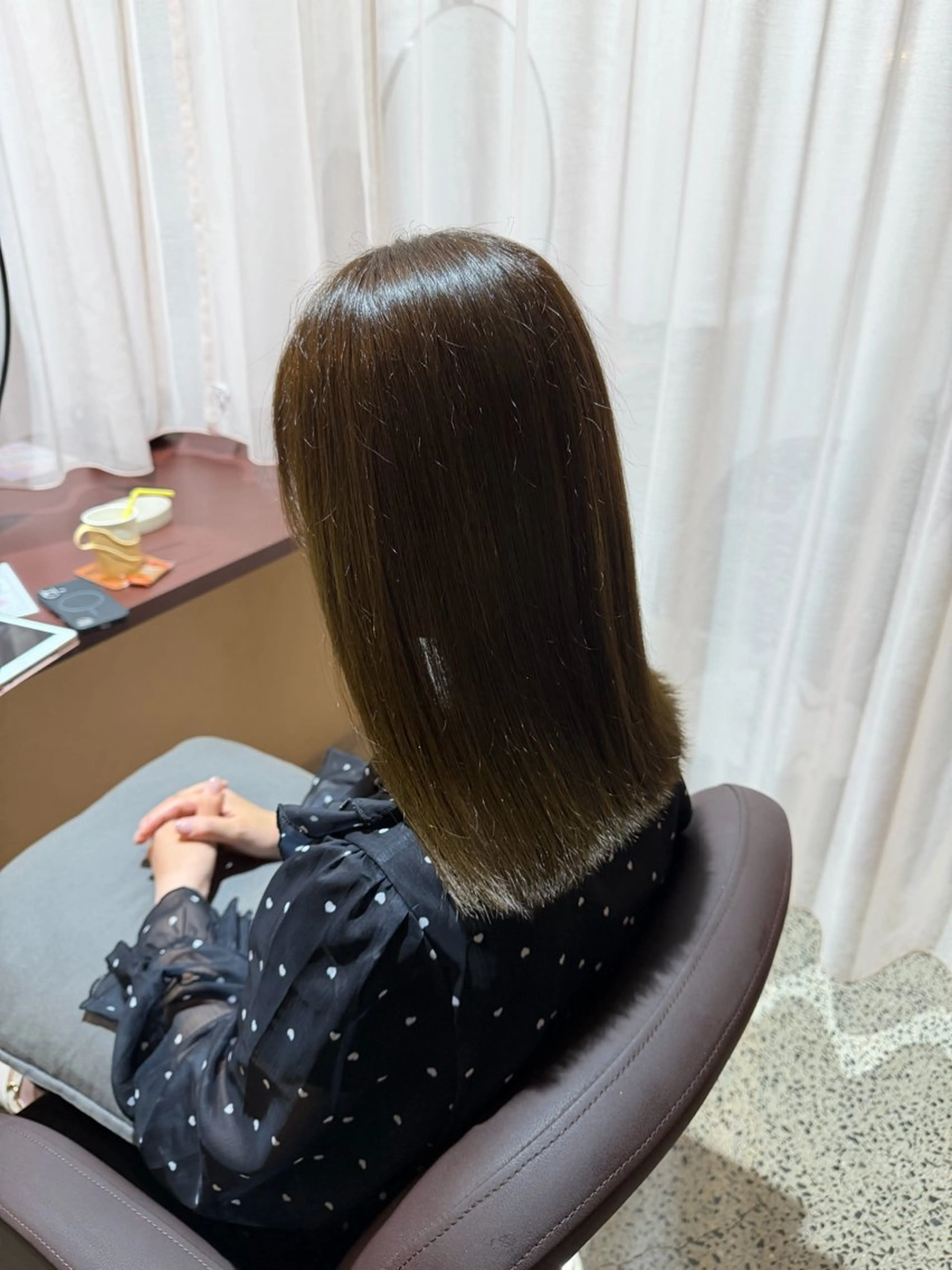 カラー ベージュカラー オリーブベージュ ヘアカラー YOKE 桃山台 SAKI♩ ܸのヘアスタイル