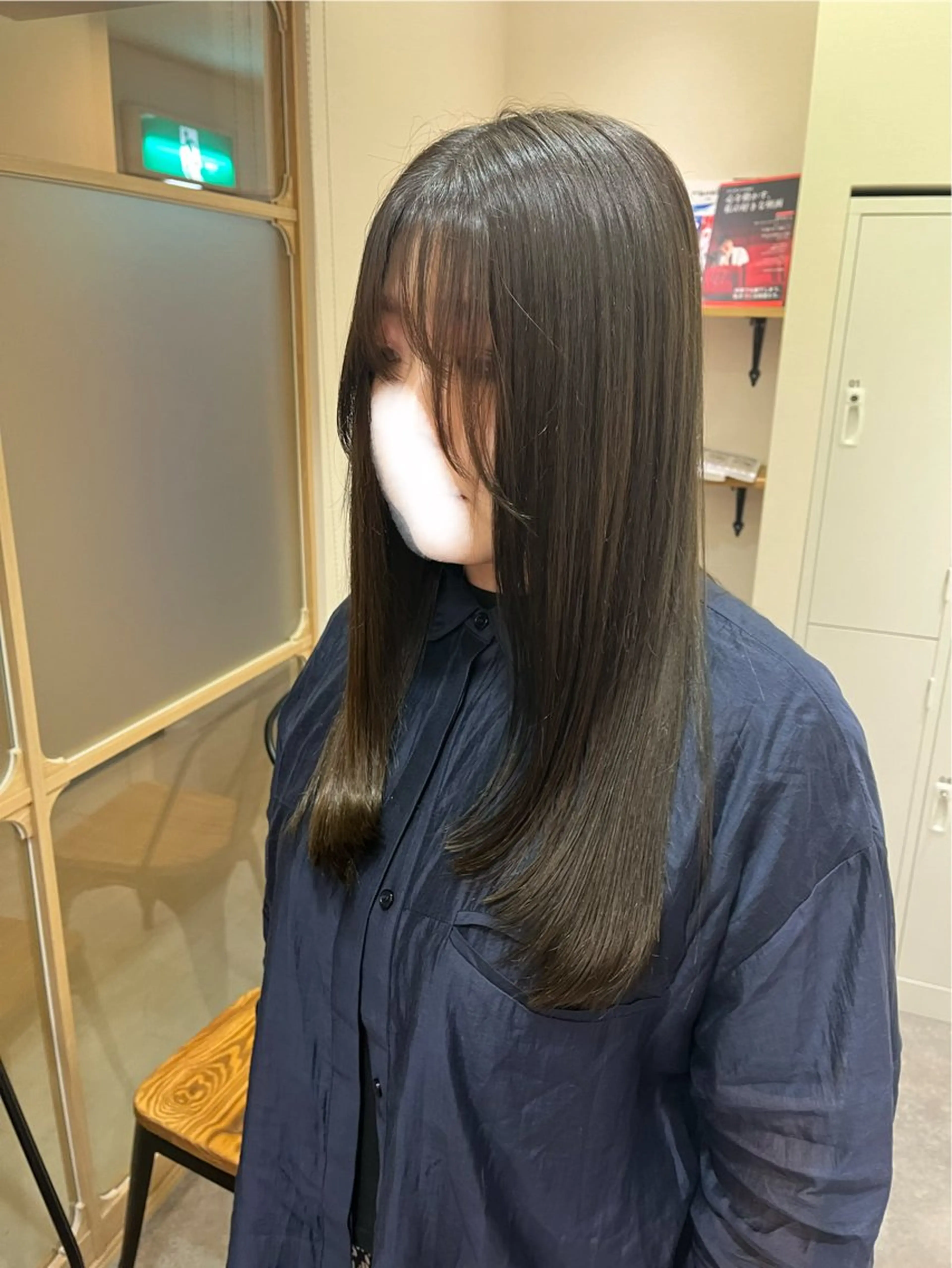 ロング 顔周りカット レイヤーカット ロング カット ヘアカラー トリートメント MAHAE 東芝のヘアスタイル