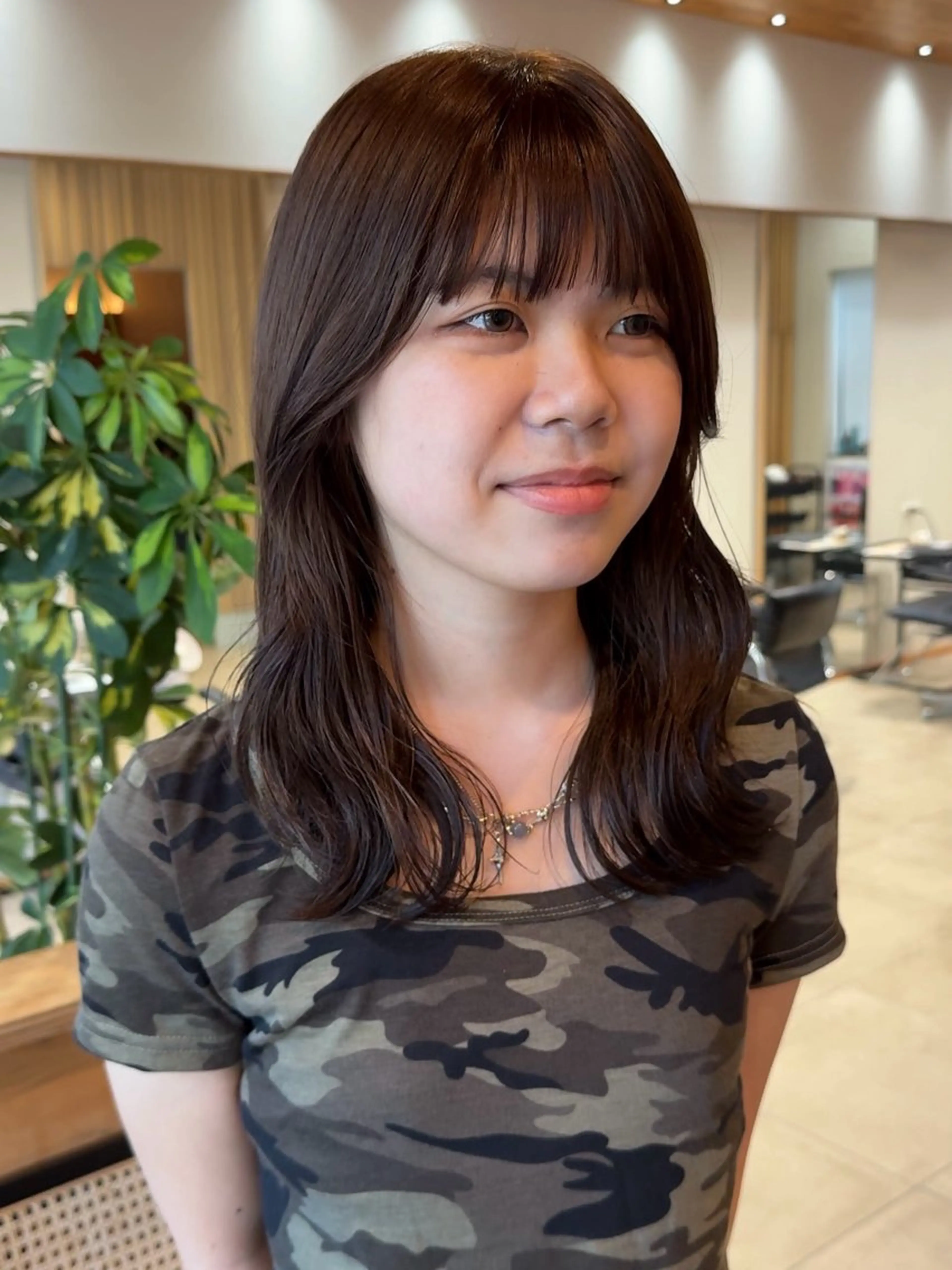 セミロング カット ヘアカラー 久屋大通/ 切りっぱなしボブのヘアスタイル