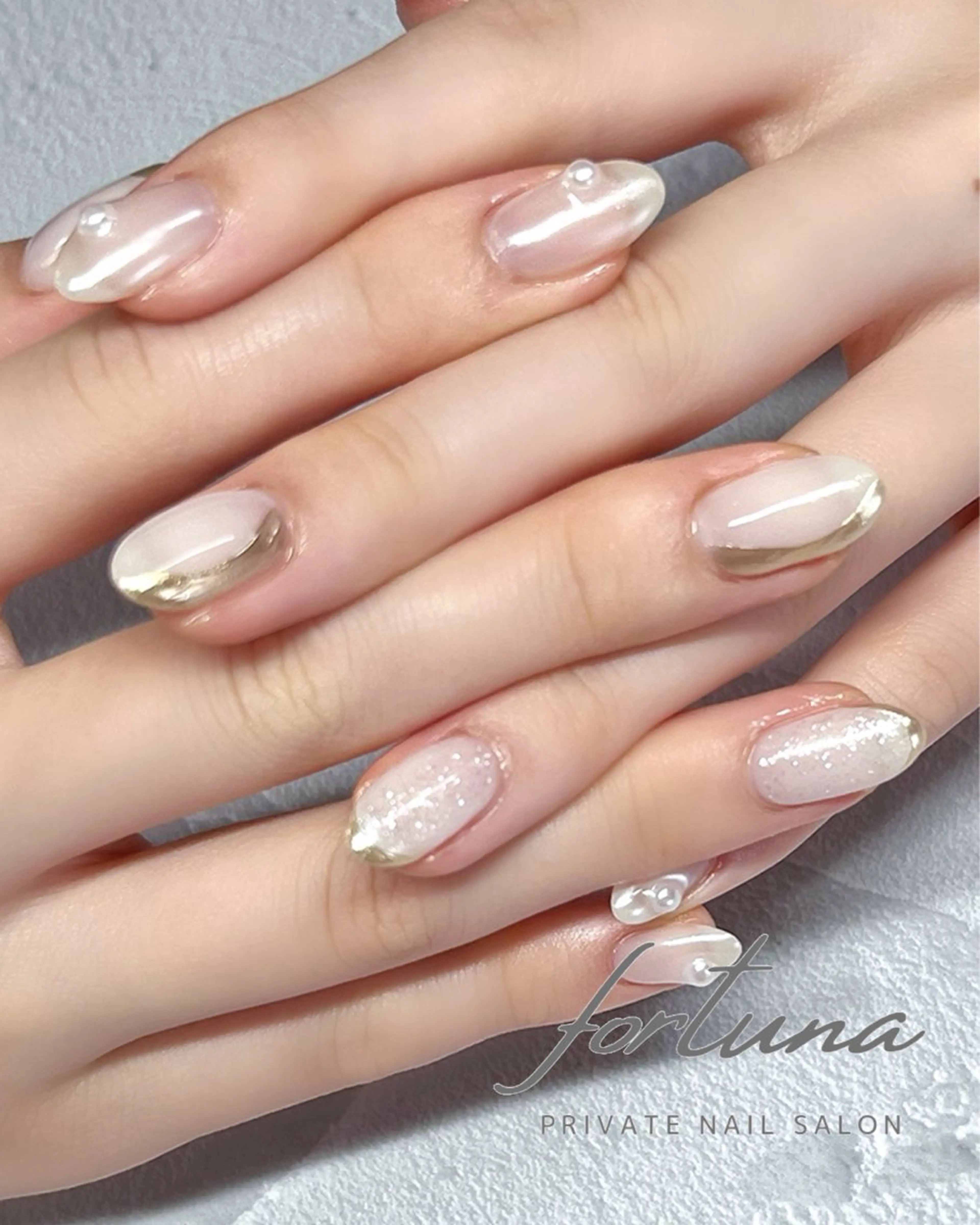 ネイル ミラーネイル ハンドネイル fortuna 武藤裕美のネイルデザイン