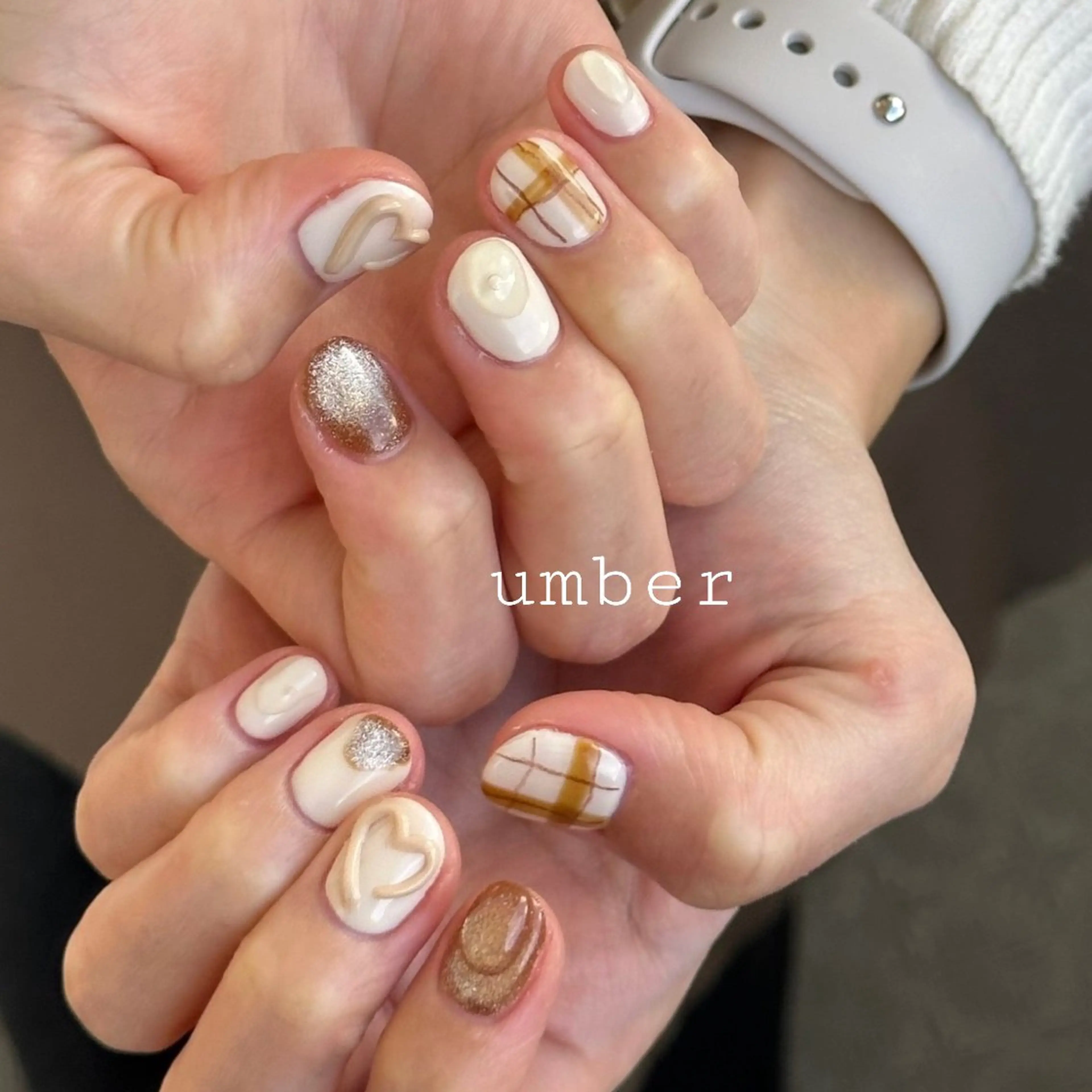 ネイル ハンドネイル umber 三茶1分のネイルデザイン