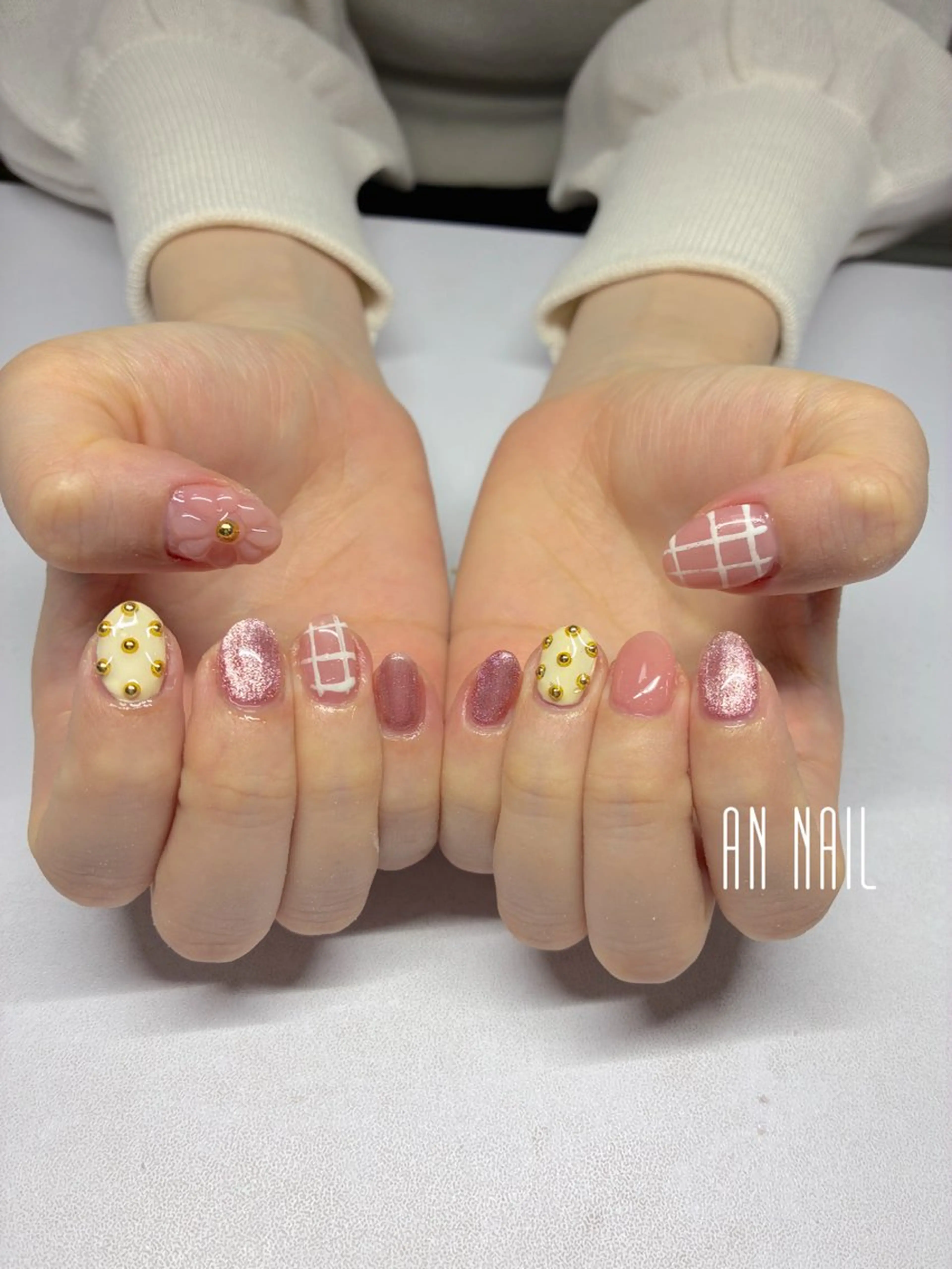 ネイル フラワーネイル 持ち込み ハンドネイル AN Nailのネイルデザイン