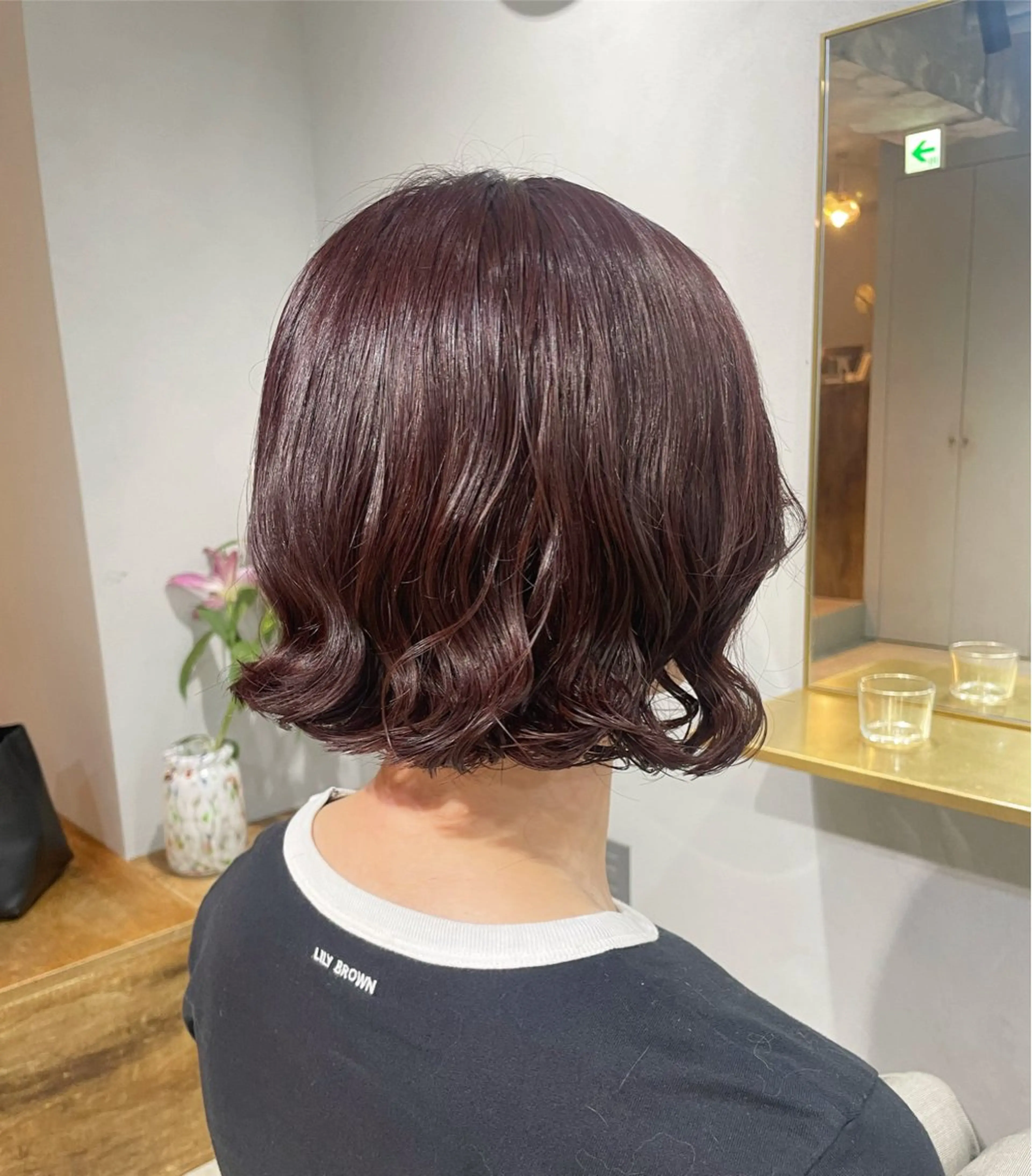 ショート カラー パーマ ブリーチ ブラウンカラー レッドカラー レッドブラウン ボブ カット ヘアカラー パーマ トリートメント 【表参道】Ruri デジタルパーマのヘアスタイル