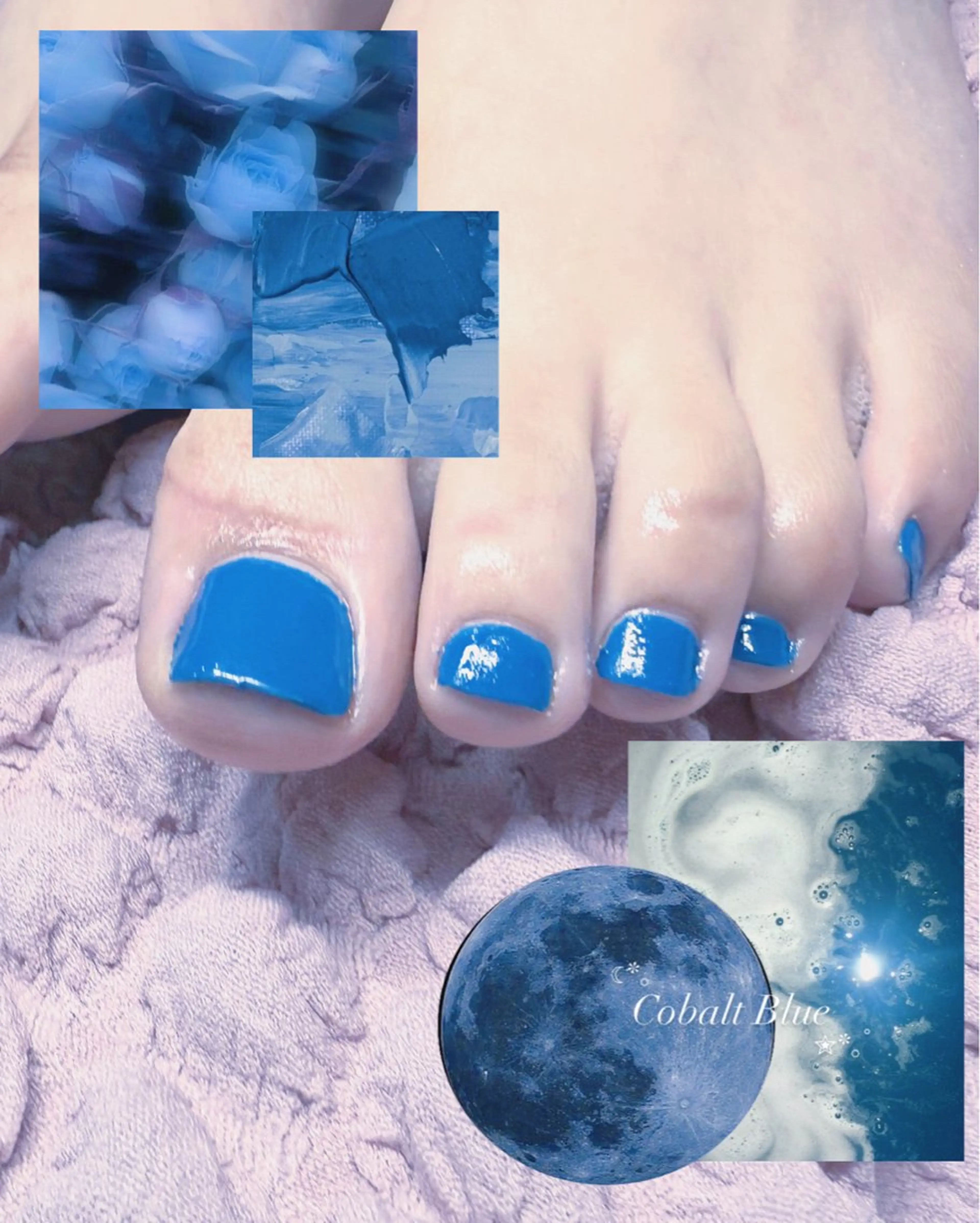 ネイル ブルー ジェルネイル Angelique 田中/高崎のネイルデザイン