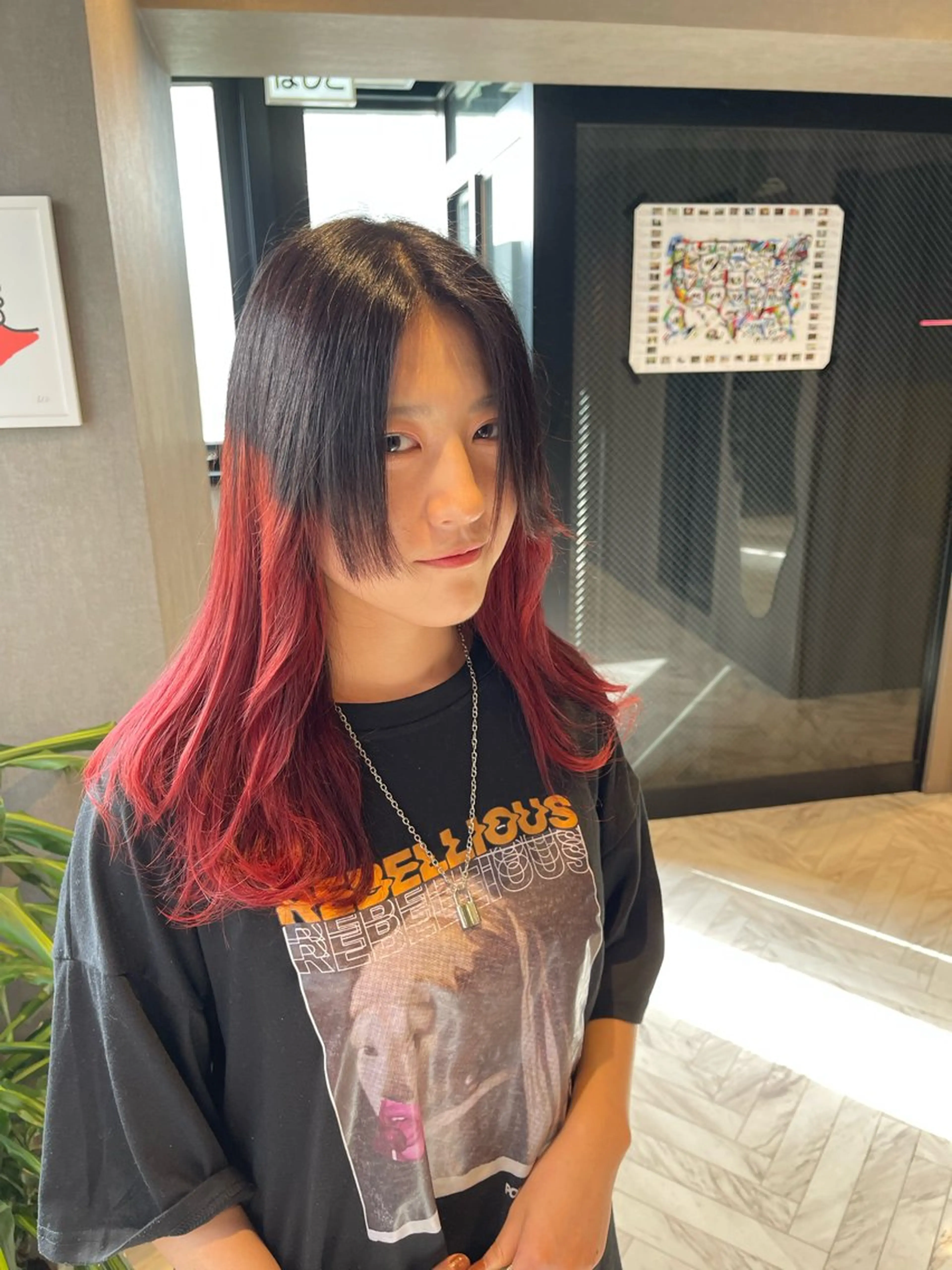 ロング カラー デザインカラー レッドカラー カット ヘアカラー MIRIM栄所属・透明感カラー/艶髪/ エクステ/HIROのヘアスタイル