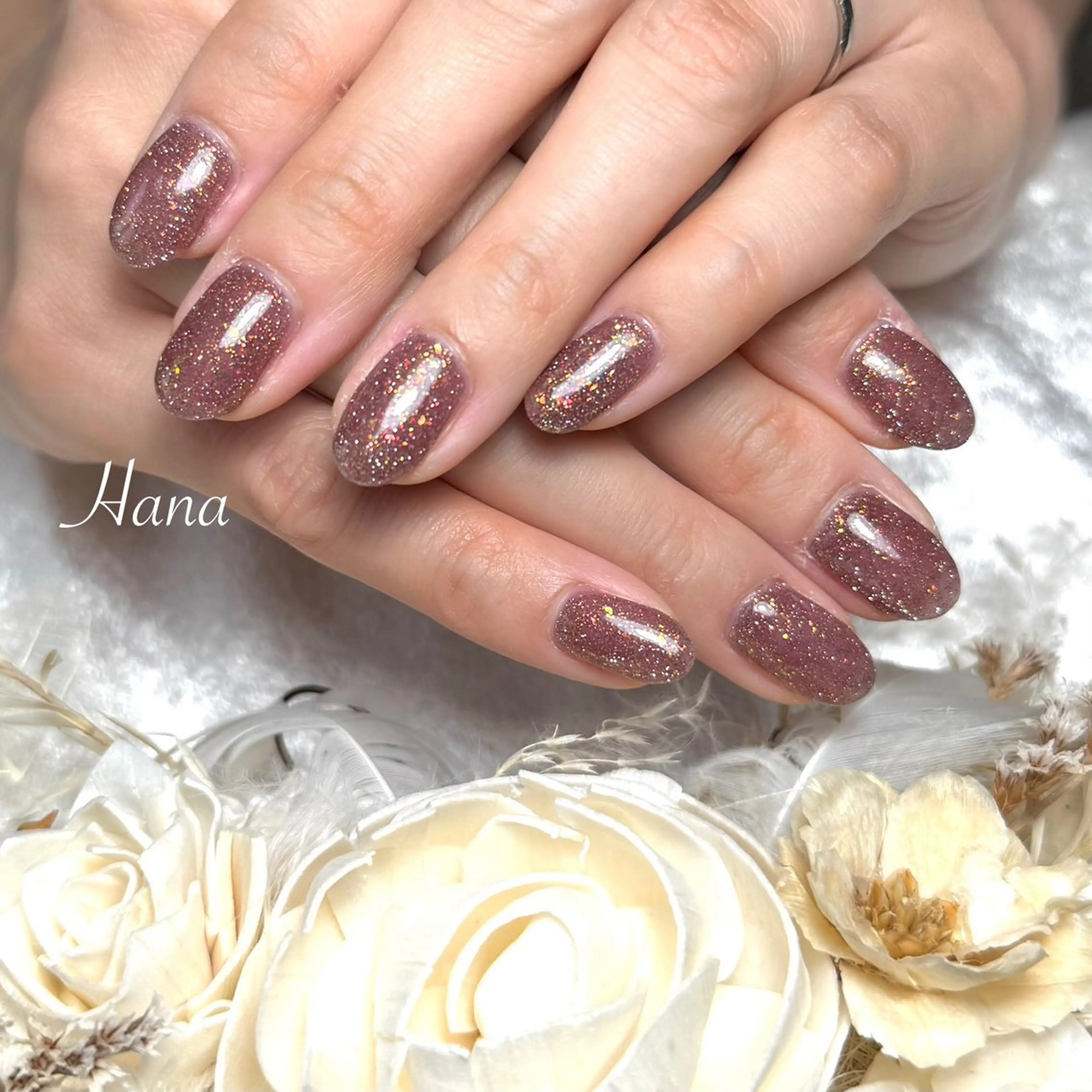 ネイル フラッシュネイル マグネットネイル ワンカラーネイル ハンドネイル Hana_ Rieのネイルデザイン