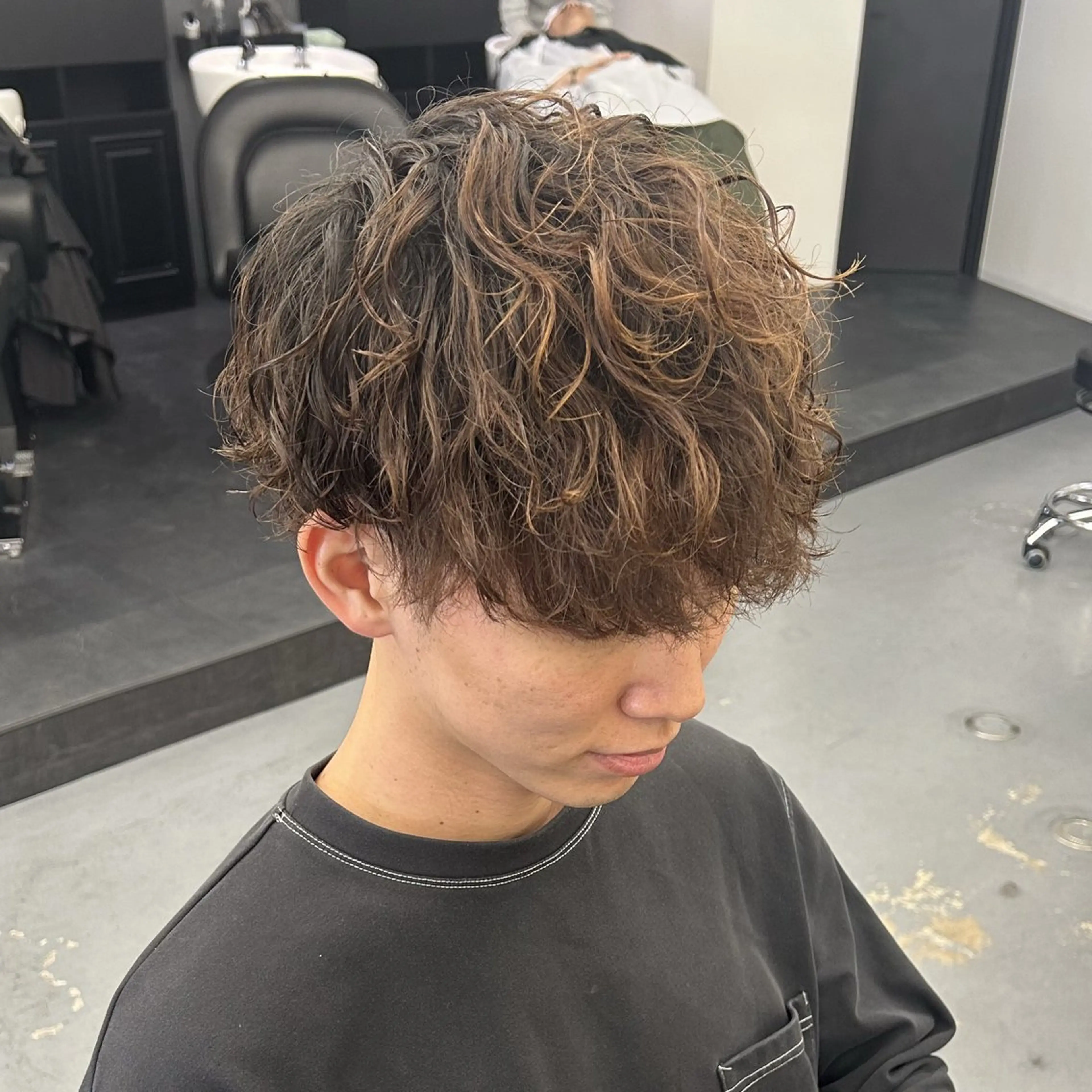 ミディアム カラー パーマ メンズ カット パーマ &Maison MICHIYAのヘアスタイル