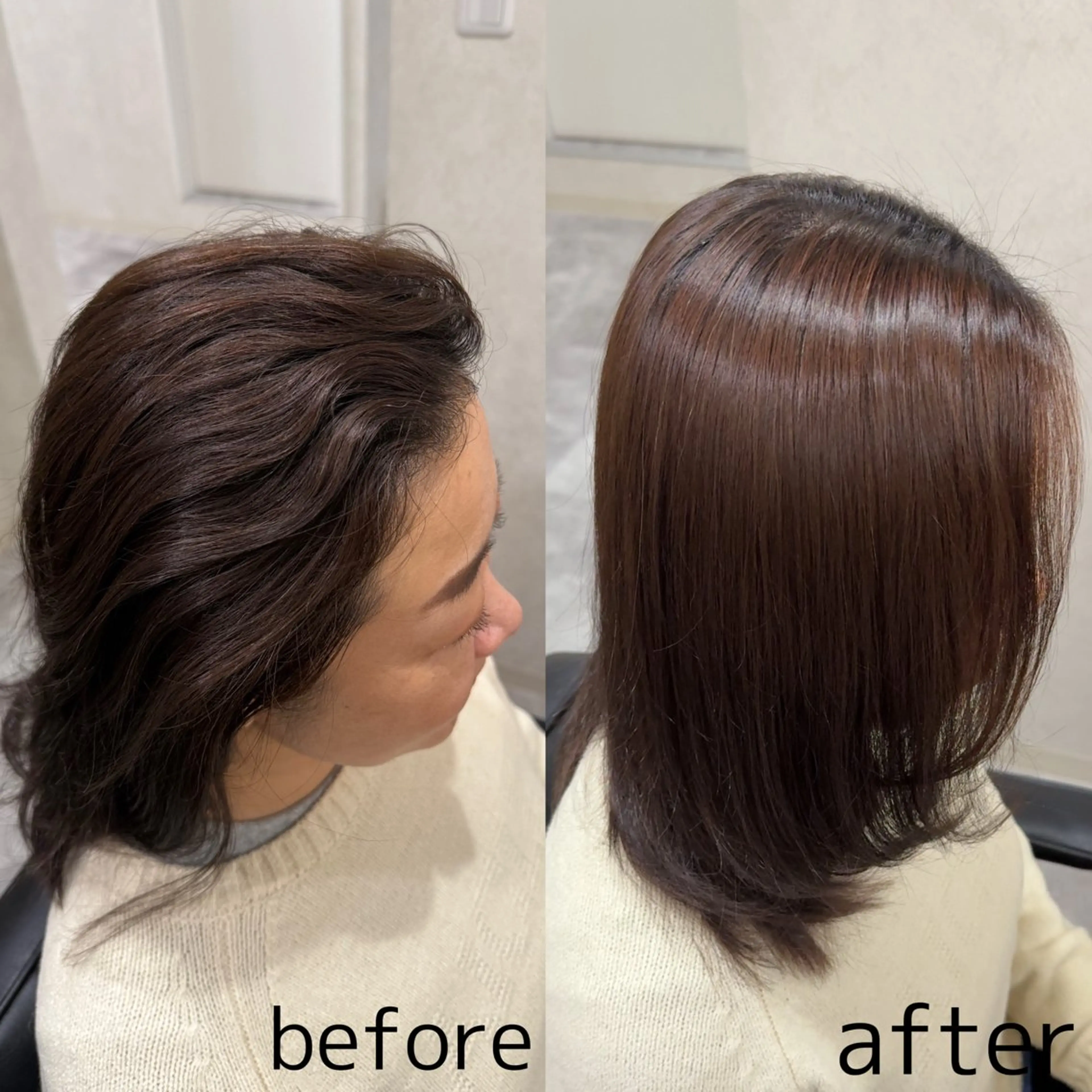 セミロング 縮毛矯正 縮毛矯正 ☁️髪質改善サロン WHITE🫧miuのヘアスタイル