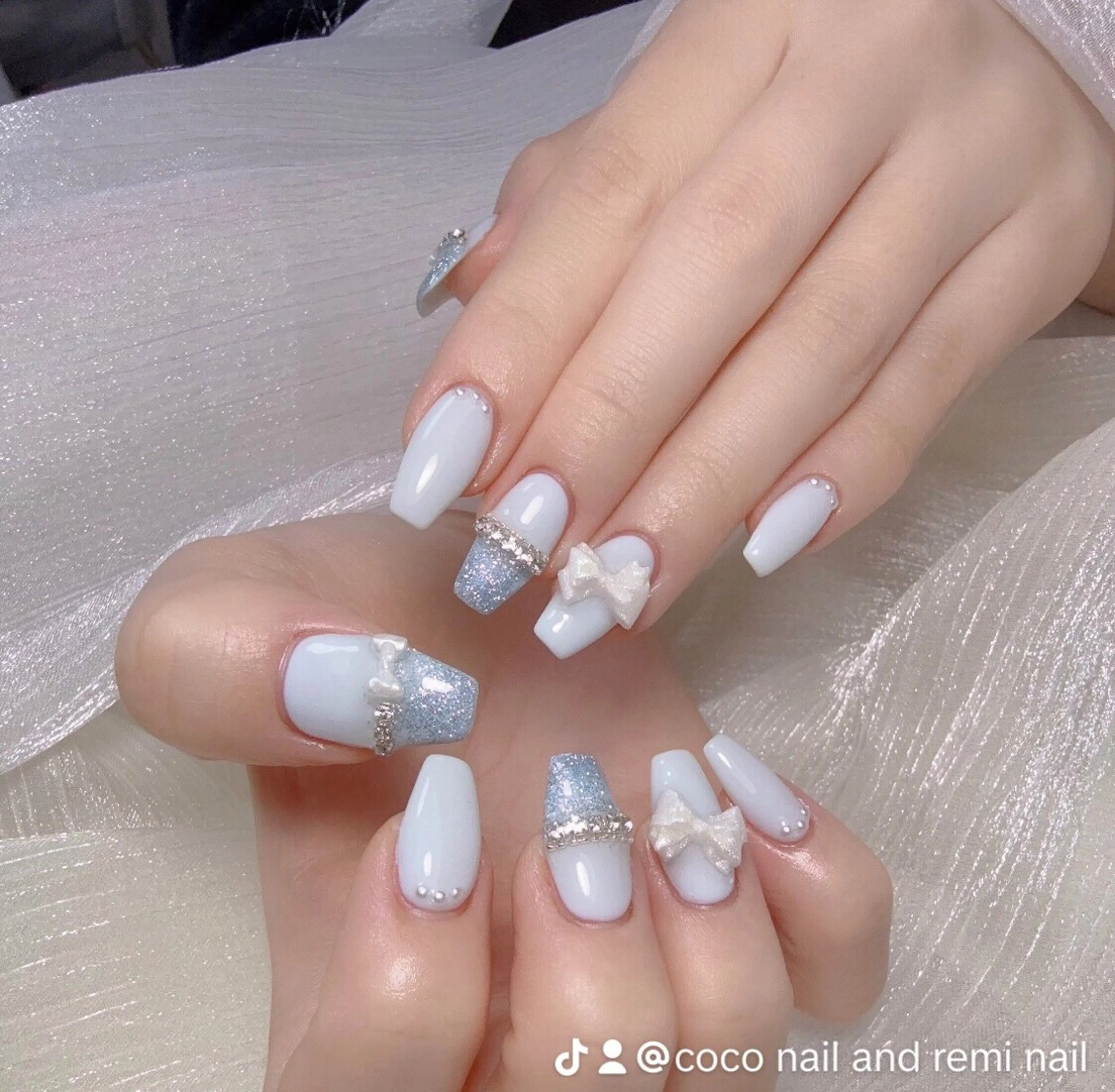 ネイル 長さ出し フレンチネイル 韓国ネイル レース マグネットネイル ハンドネイル 高橋 ユキのネイルデザイン