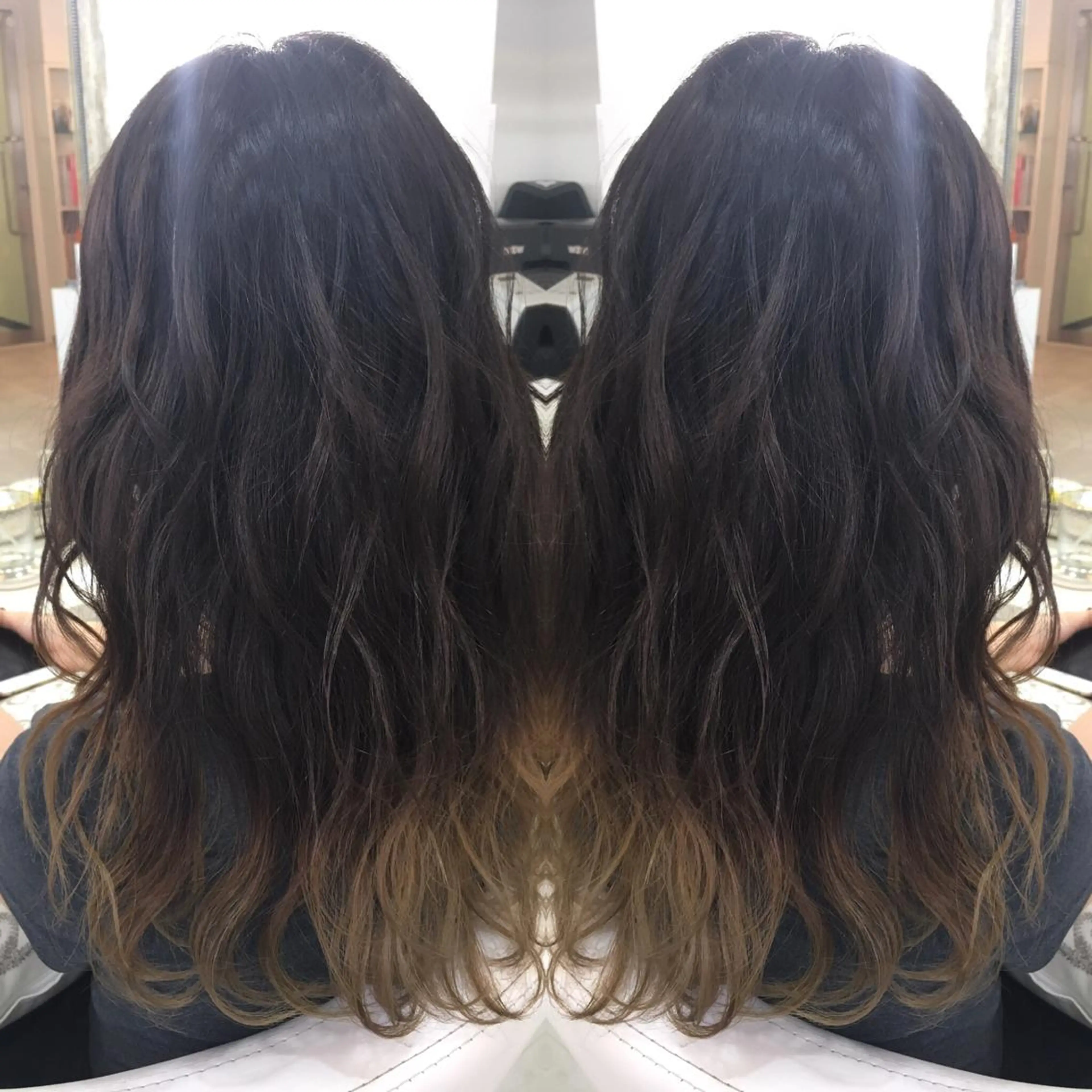 セミロング ロング カラー 髪質改善 中川 翔のヘアスタイル