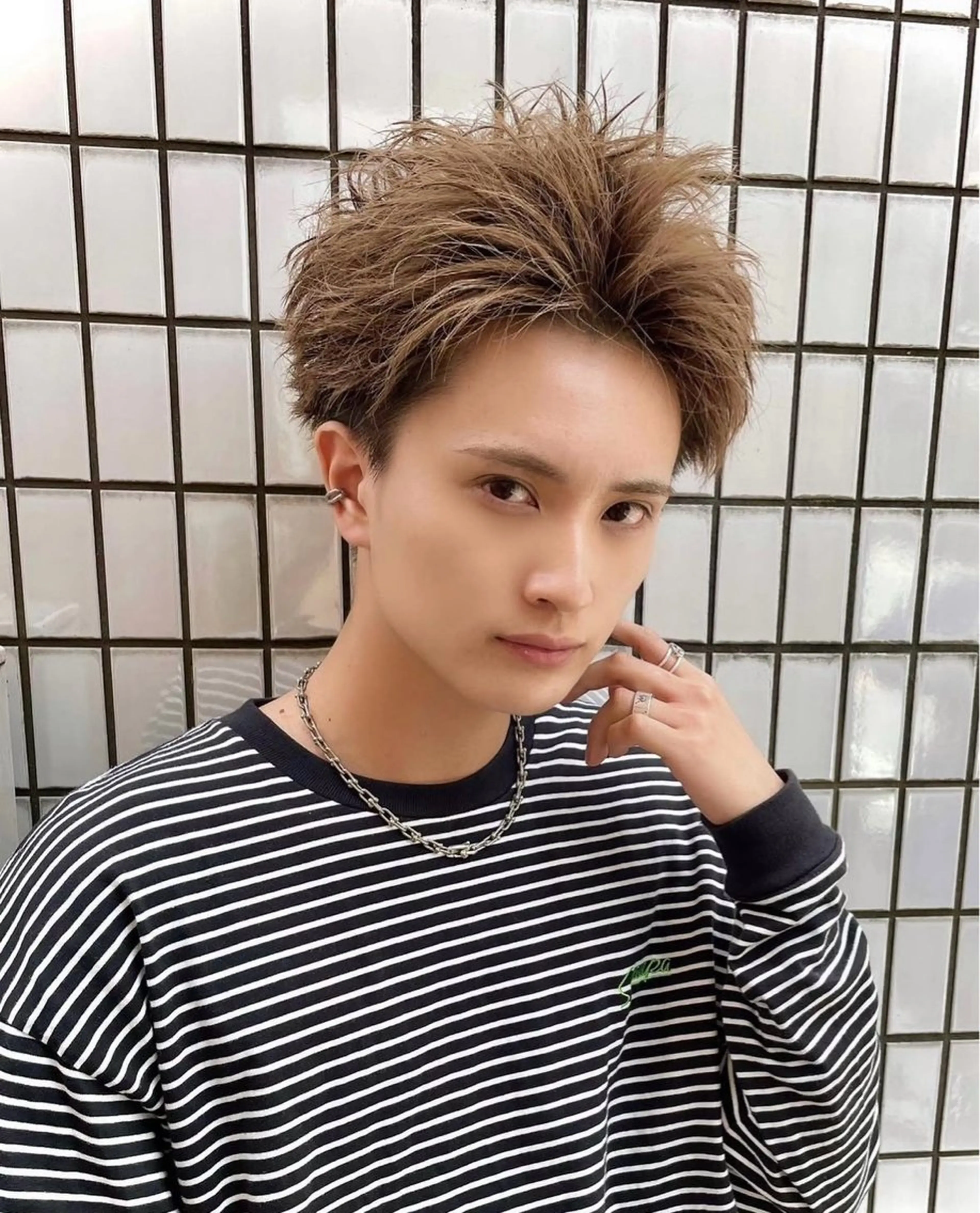 メンズ 女性目線の可愛い ハイトーン/楓のヘアスタイル