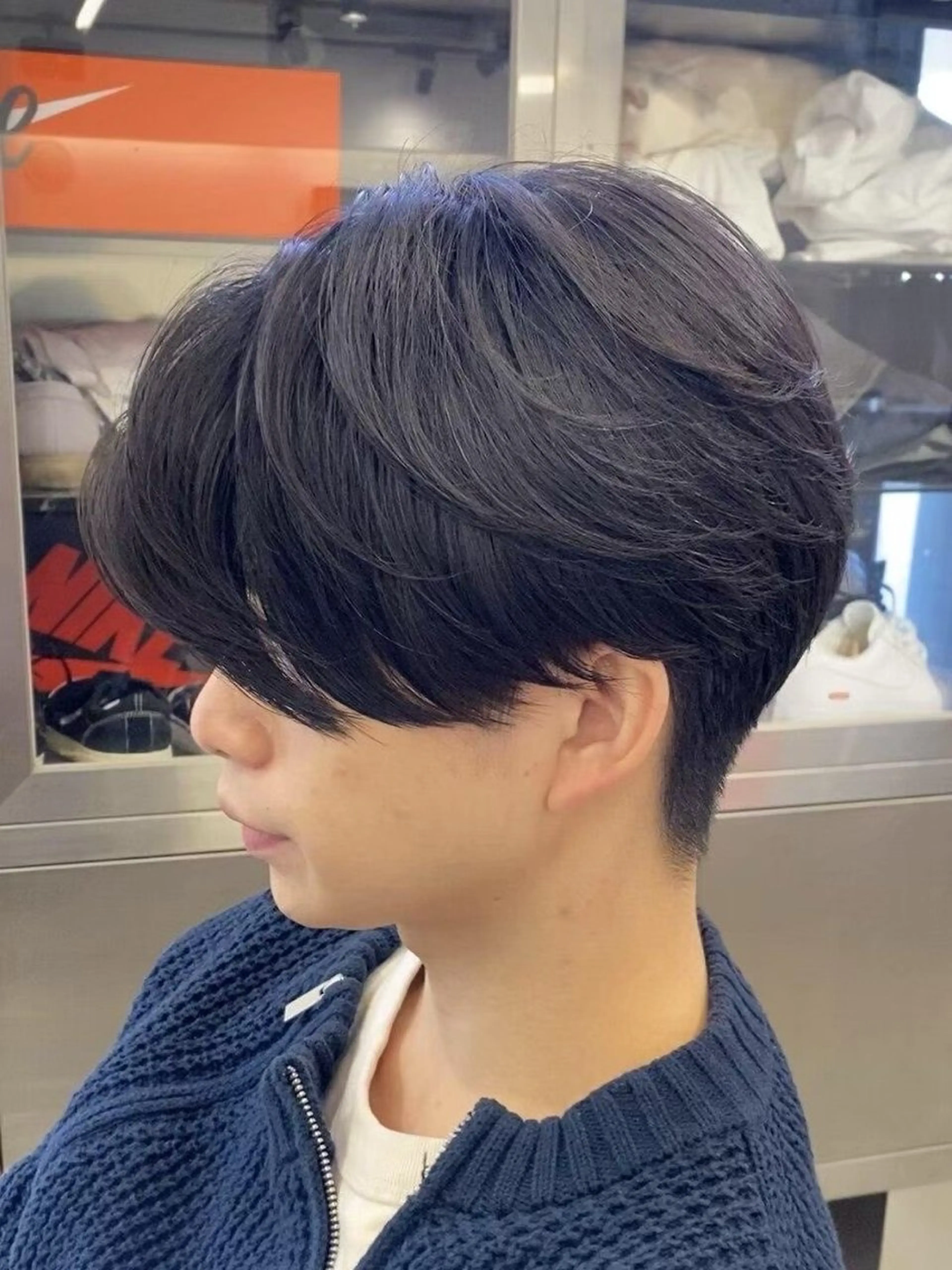 ショート パーマ メンズ センターパート メンズパーマ ニュアンスパーマ 縮毛矯正 菅野 智敬のヘアスタイル