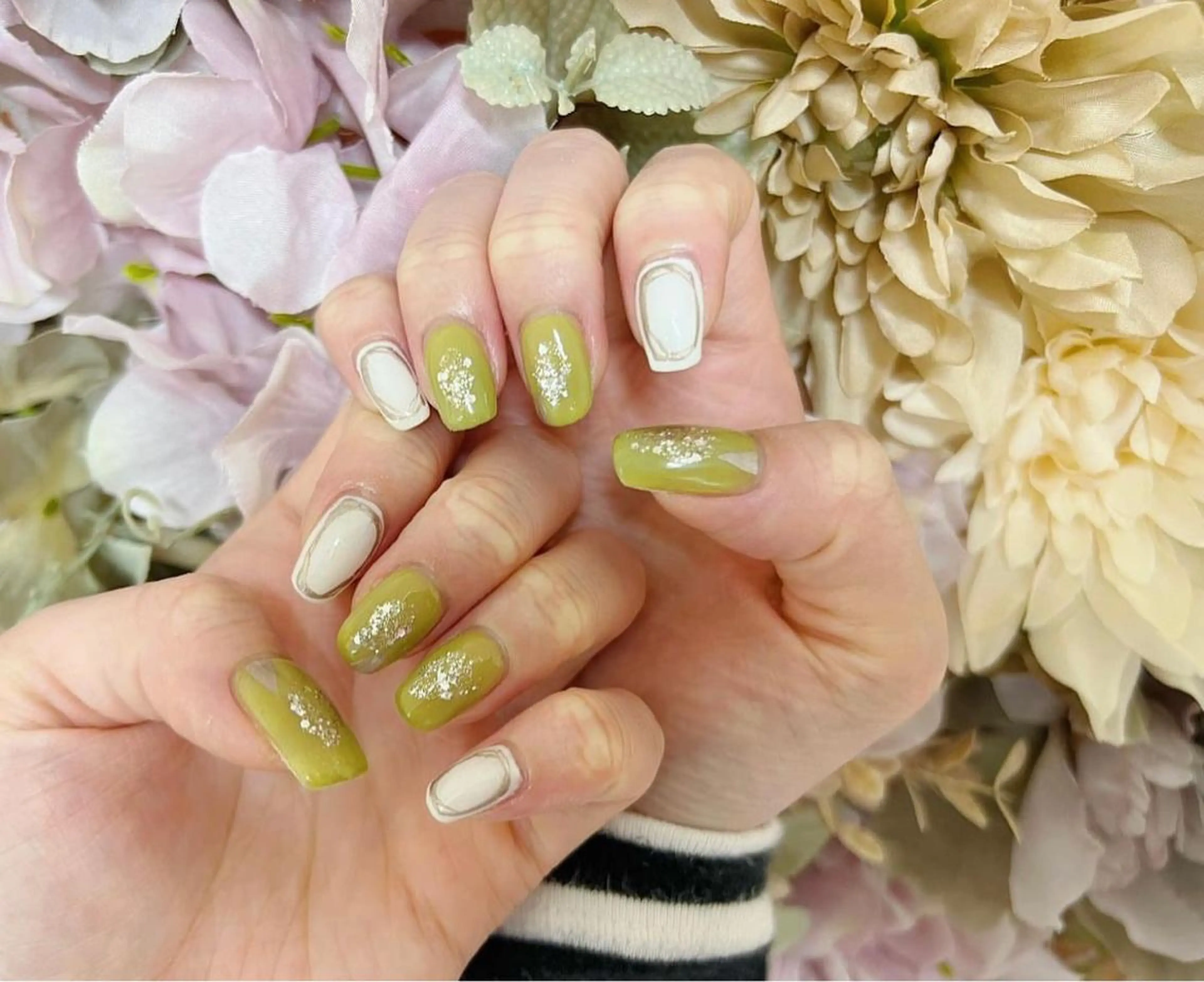 ネイル ピスタチオネイル ハンドネイル はあとねいる 安佐南店のネイルデザイン