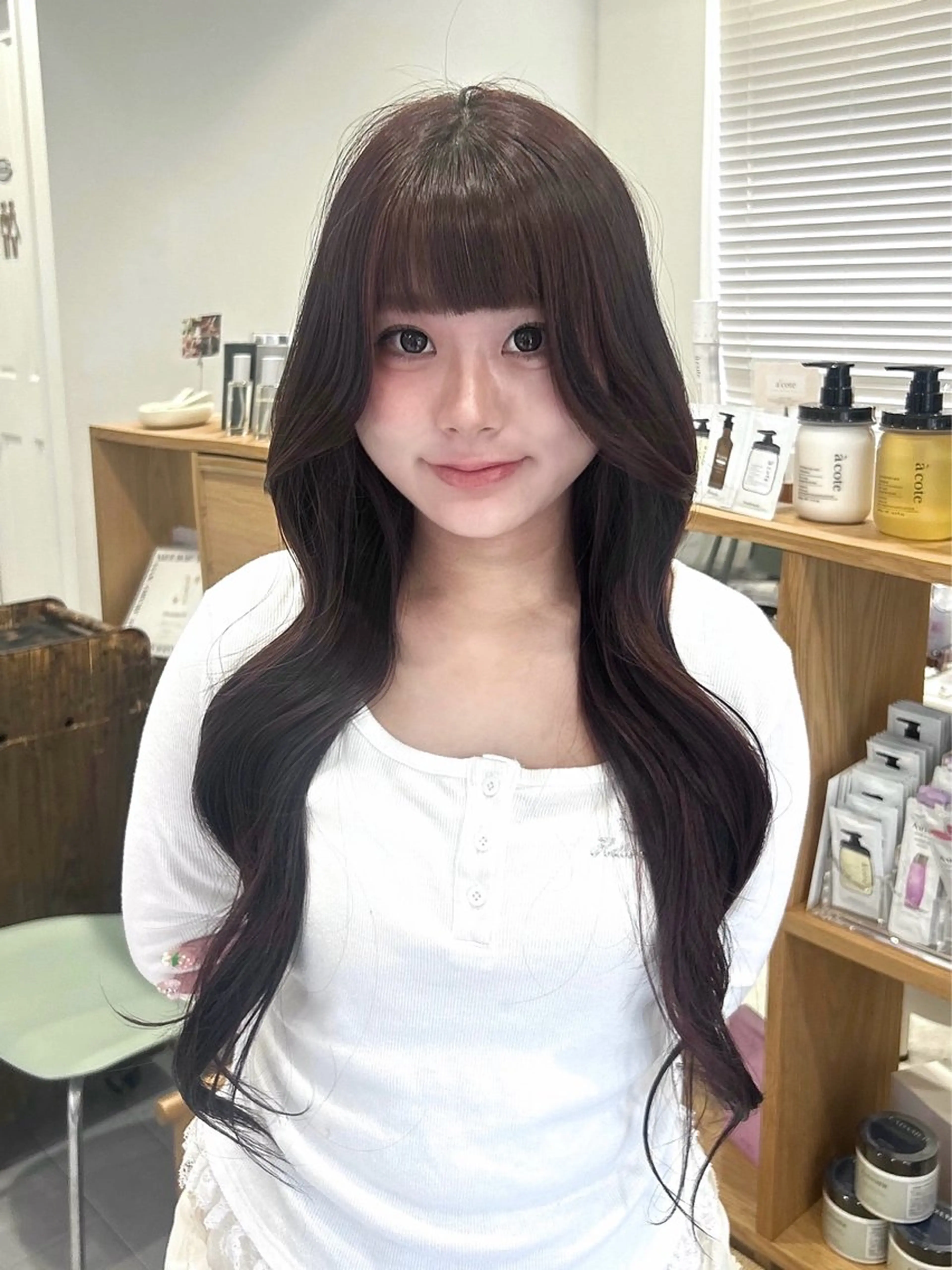 ロング カット ヘアカラー トリートメント 韓国ヘア ‎⟡.·KANA🐥のヘアスタイル